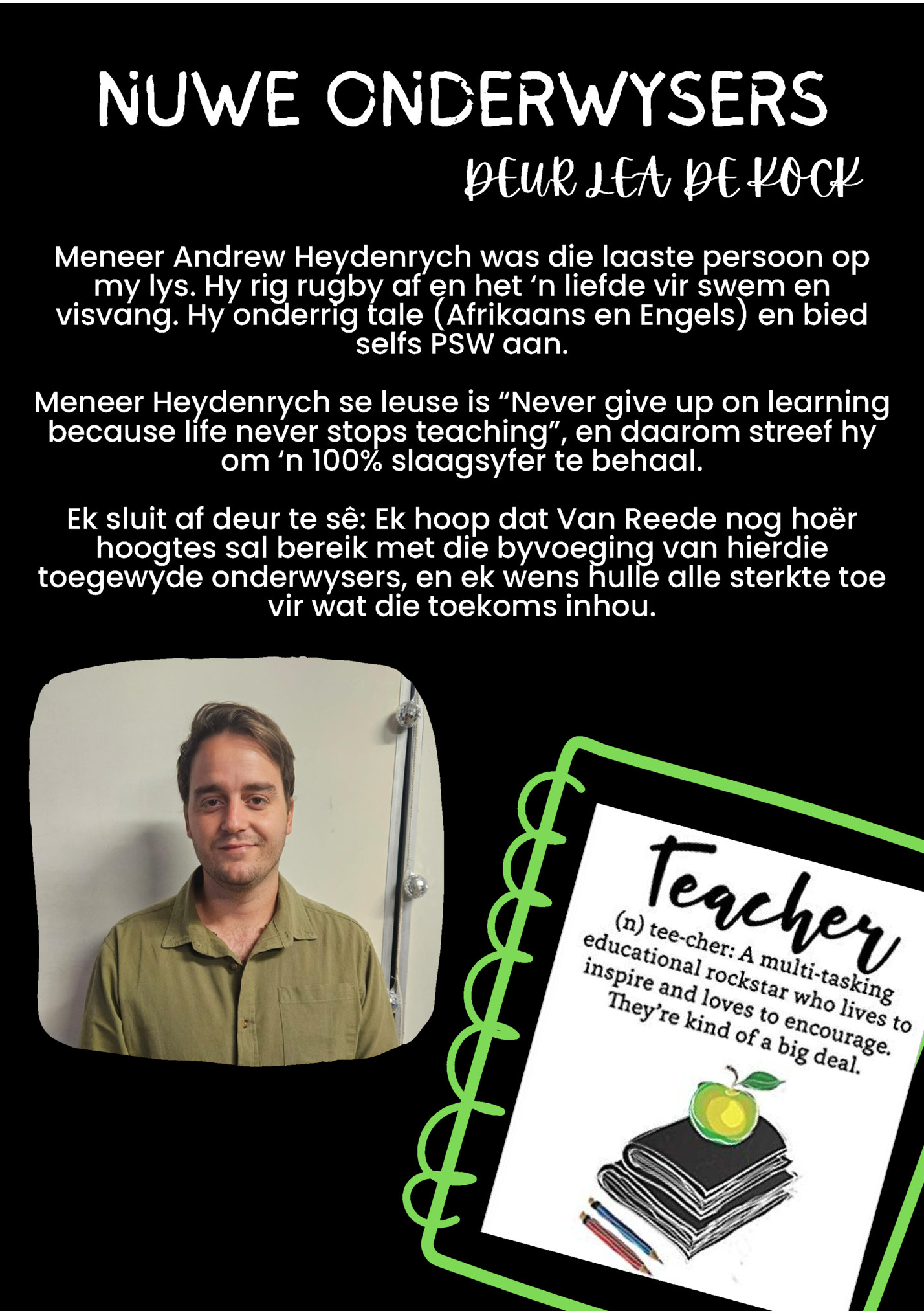 NUWE ONDERWYSERS NUWE ONDERWYSERS