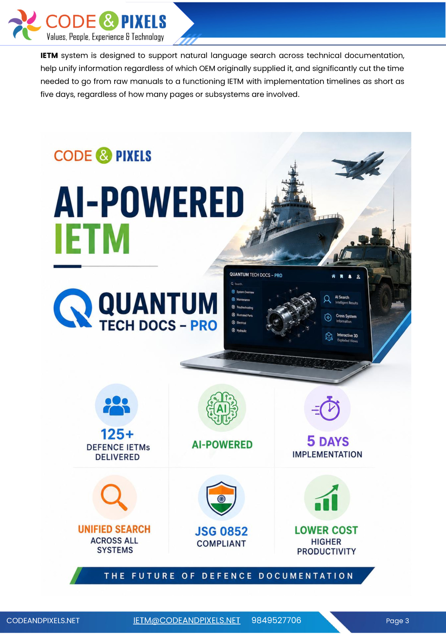 IETM system is designed to support natural language search across technical documentation,