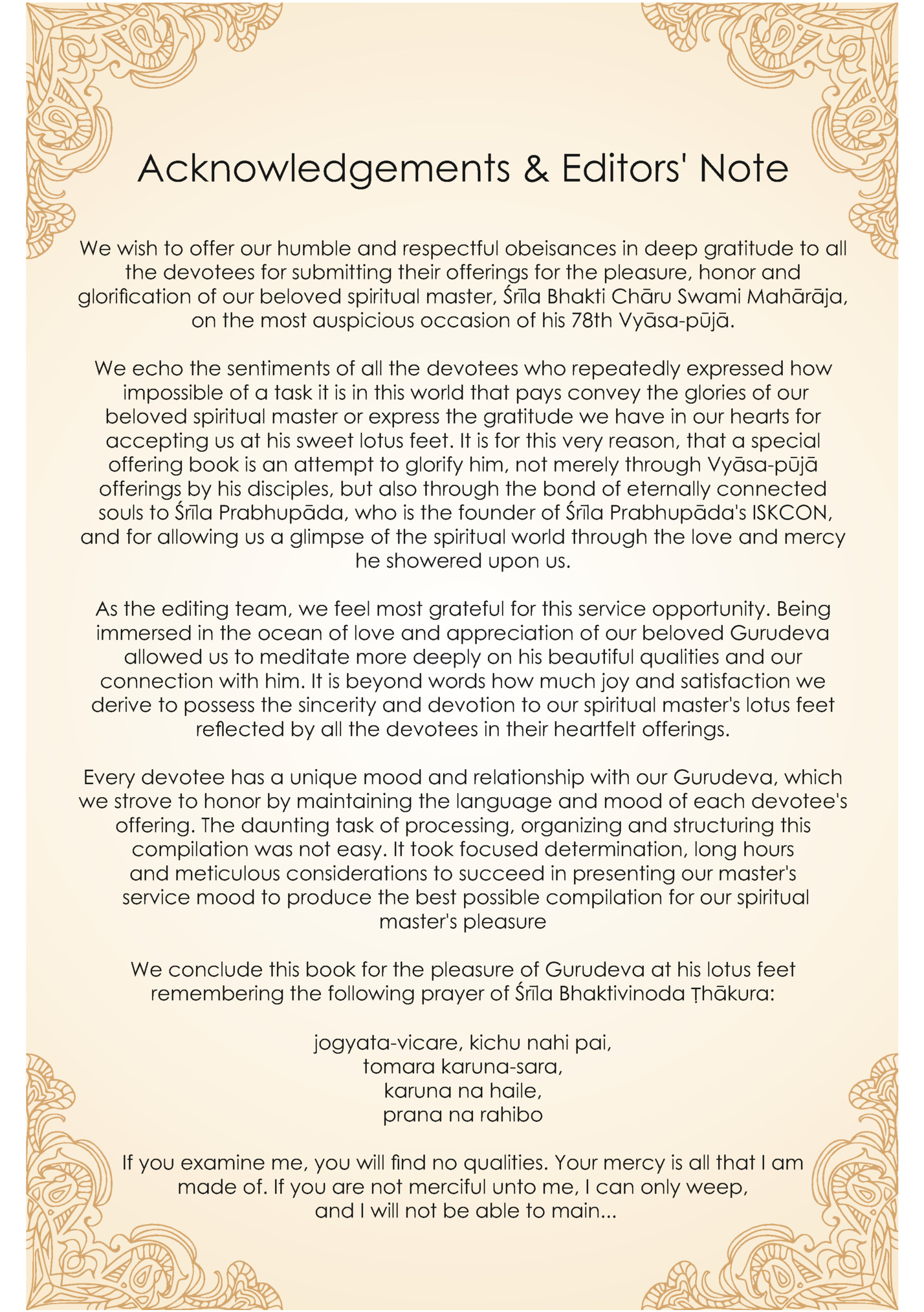 Acknowledgements & Editors