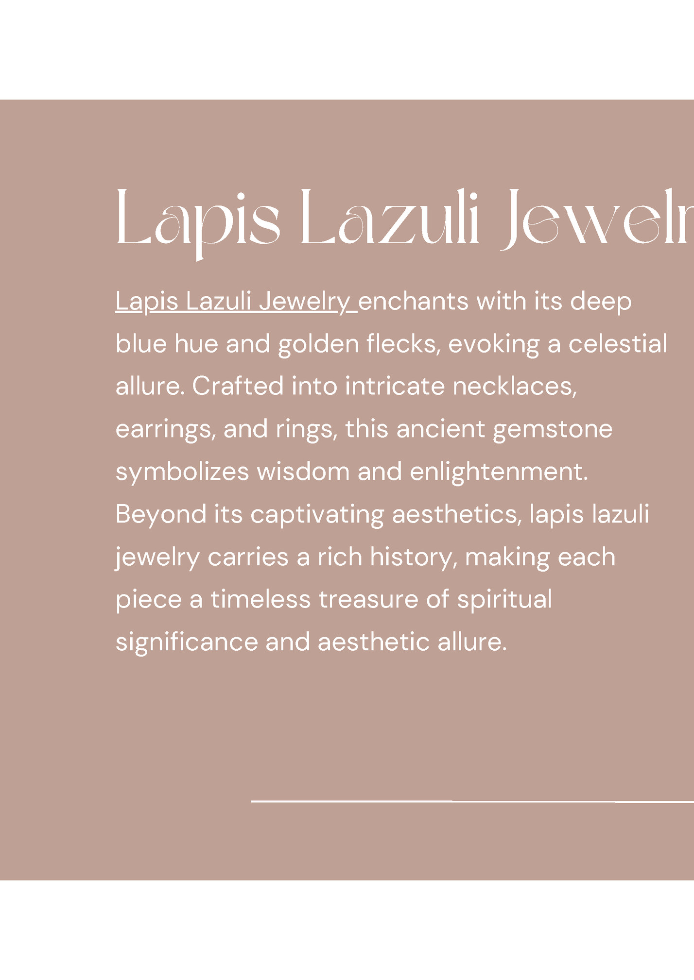 Lapis Lazuli Jewelry