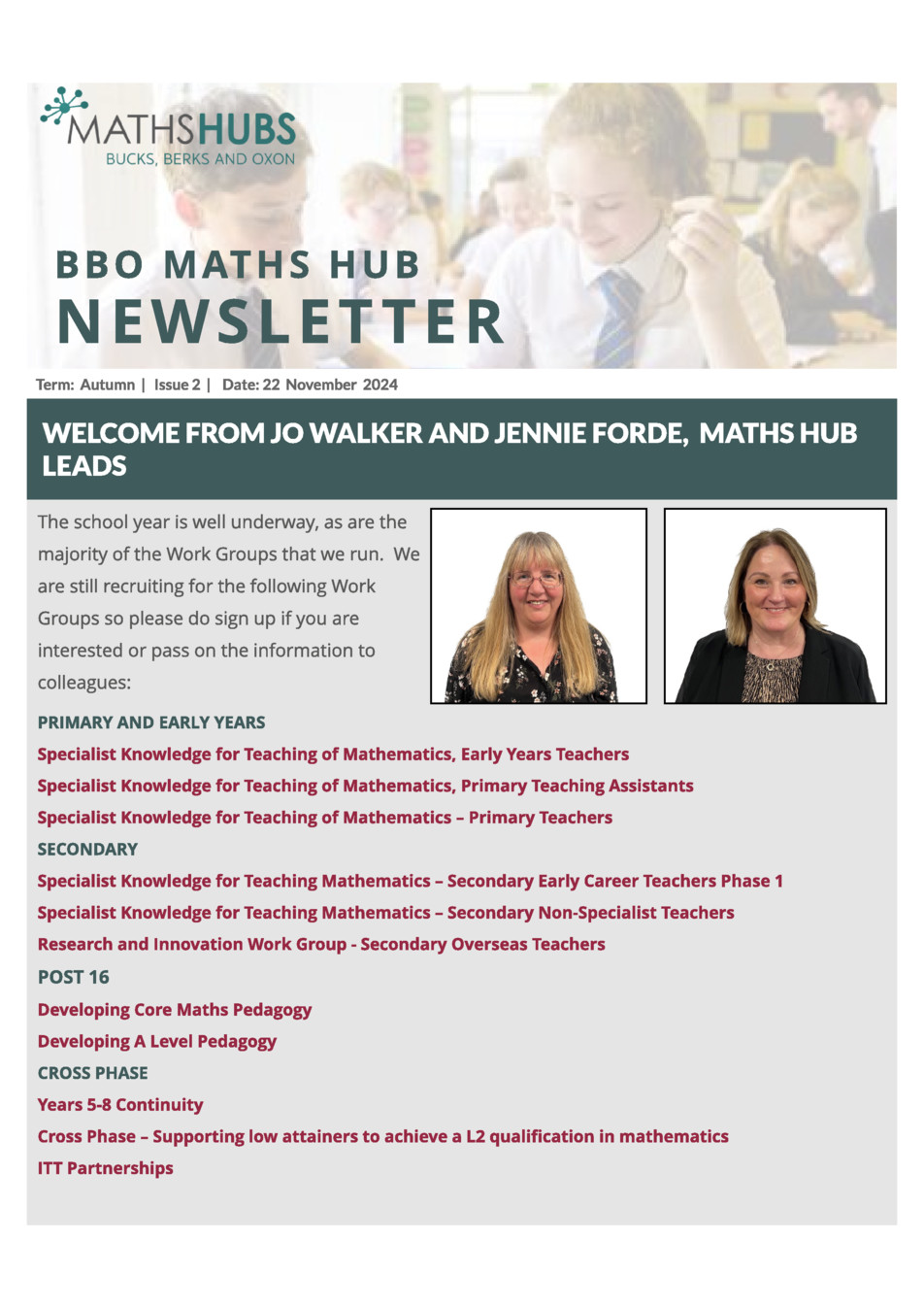 BBO Maths Hub Newsletter November 2024