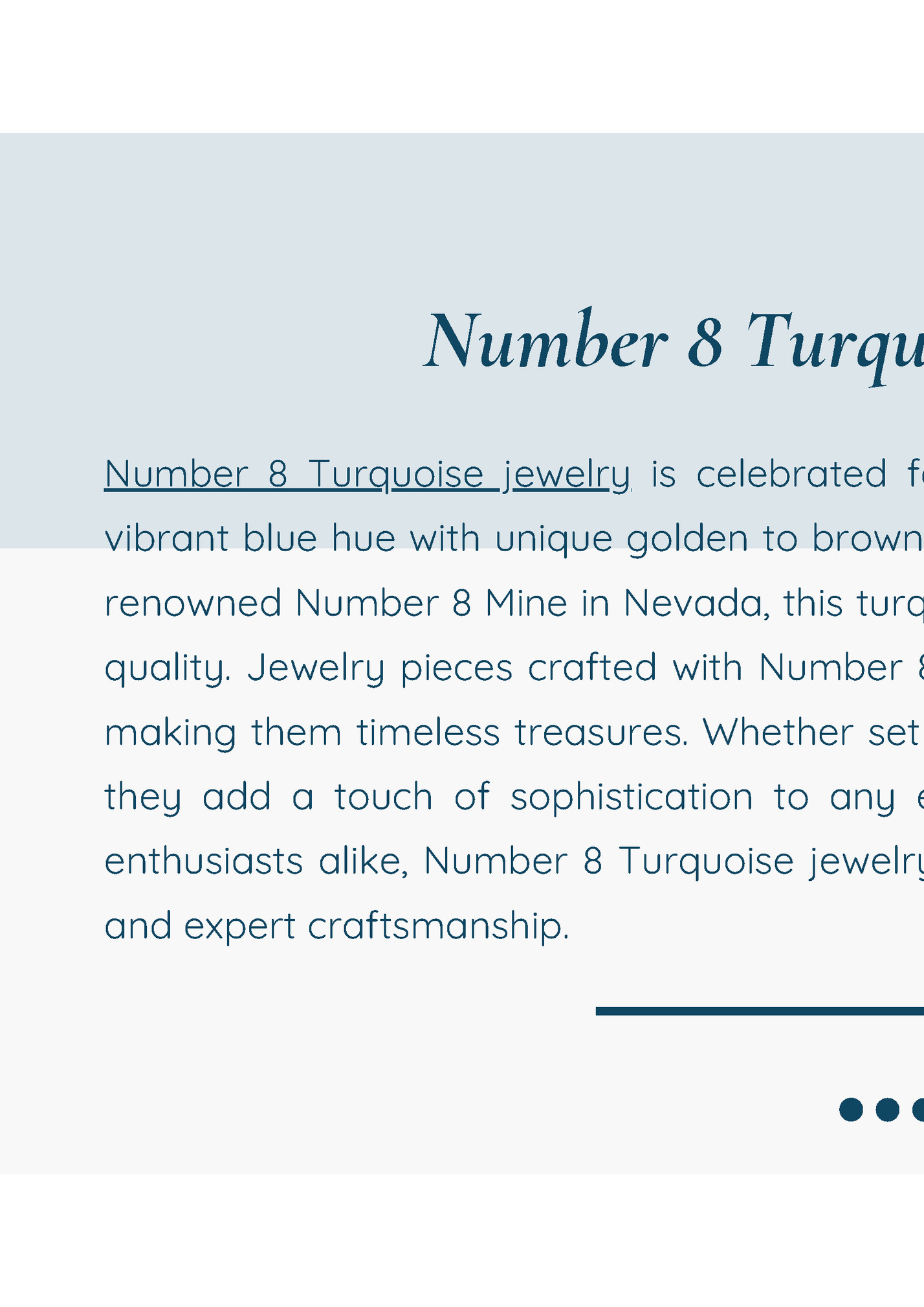 Number 8 Turquoise Jewelry