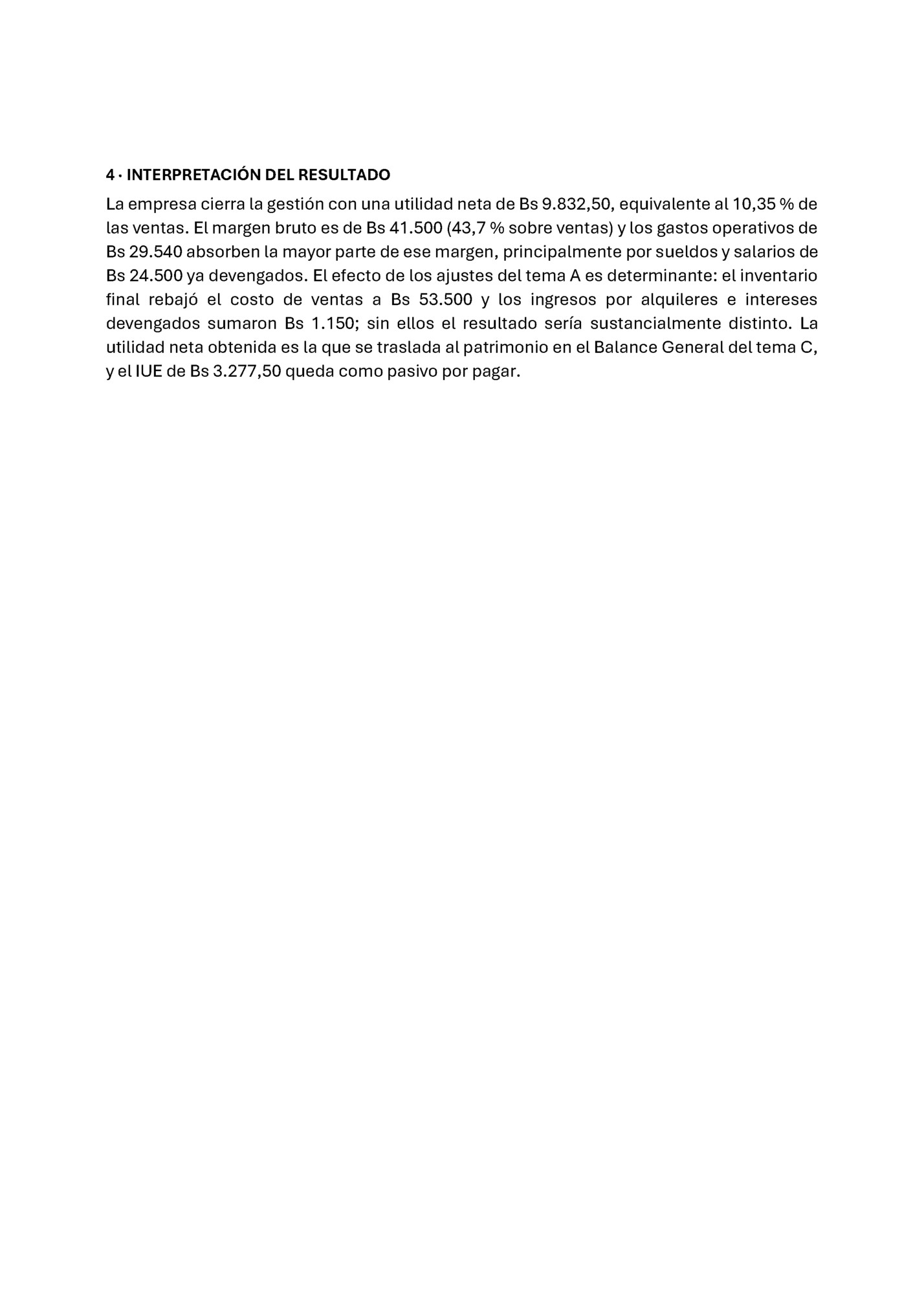4 · INTERPRETACIÓN DEL RESULTADO