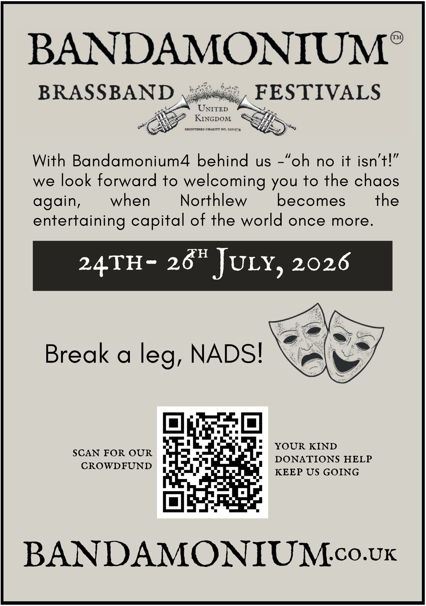 With Bandamonium4 behind us -“oh no it isn’t!” With Bandamonium4 behind us -“oh no it isn’t!”