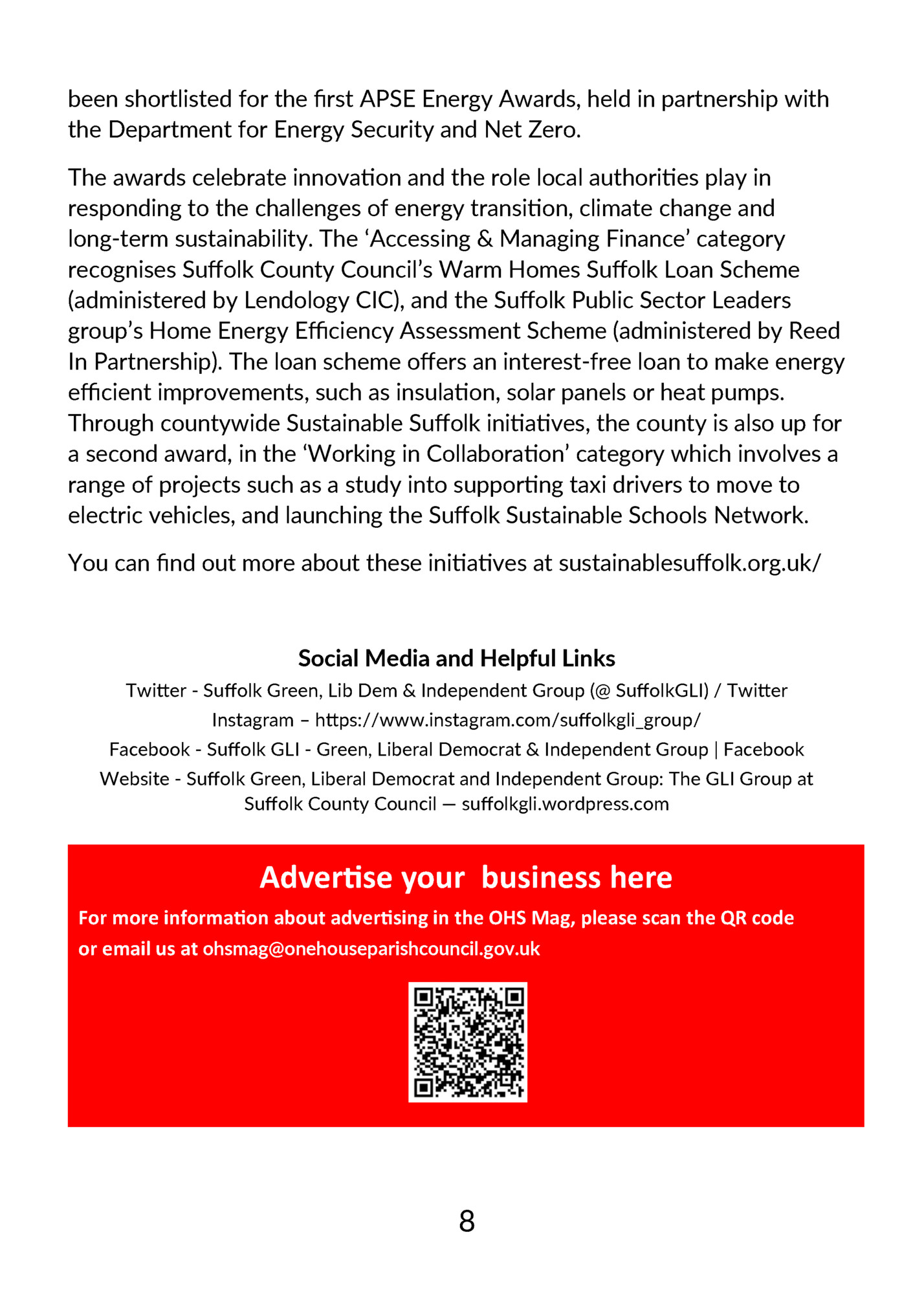 been shortlisted for the first APSE Energy Awards, held in partnership with