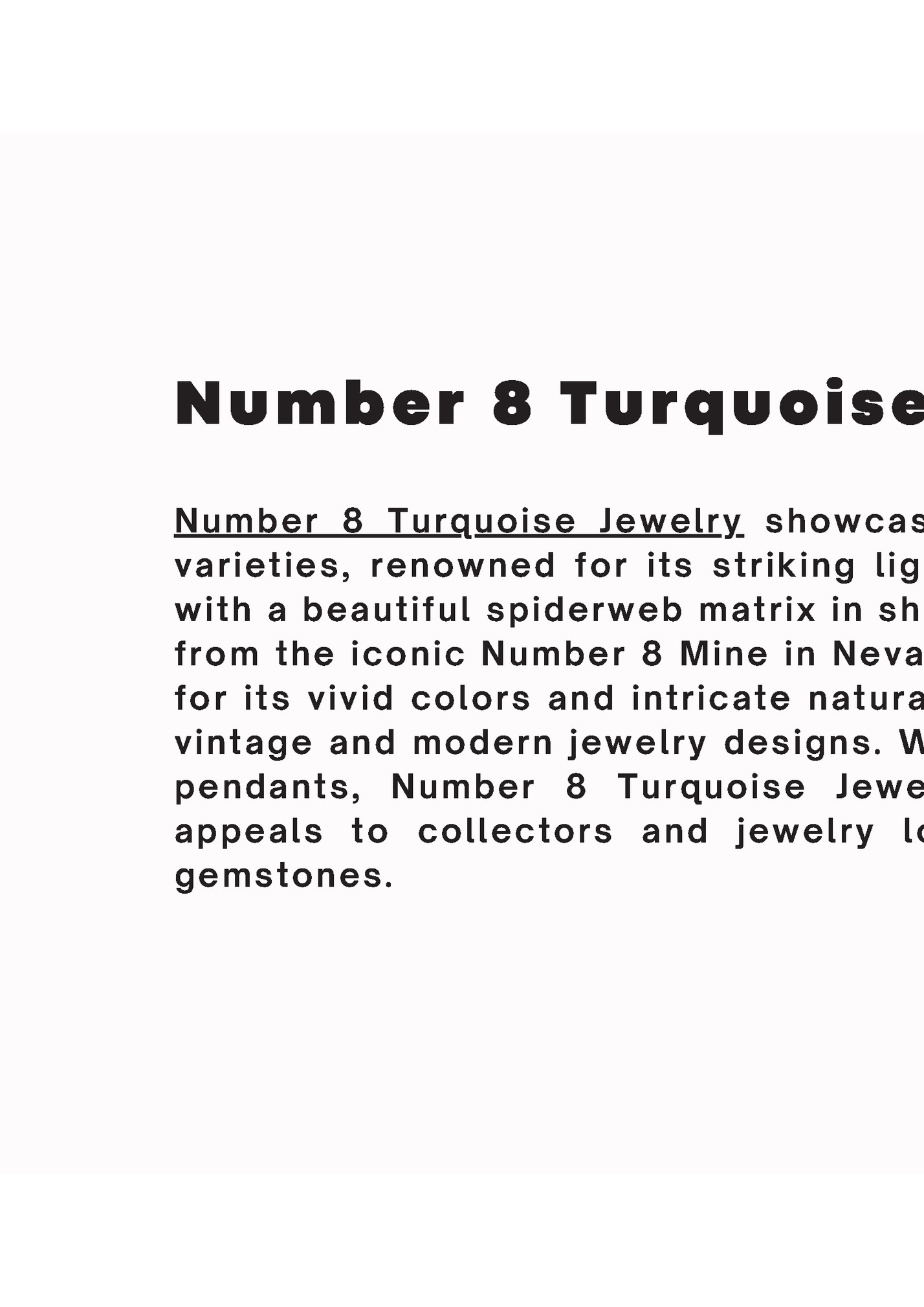 Number 8 Turquoise Jewelry