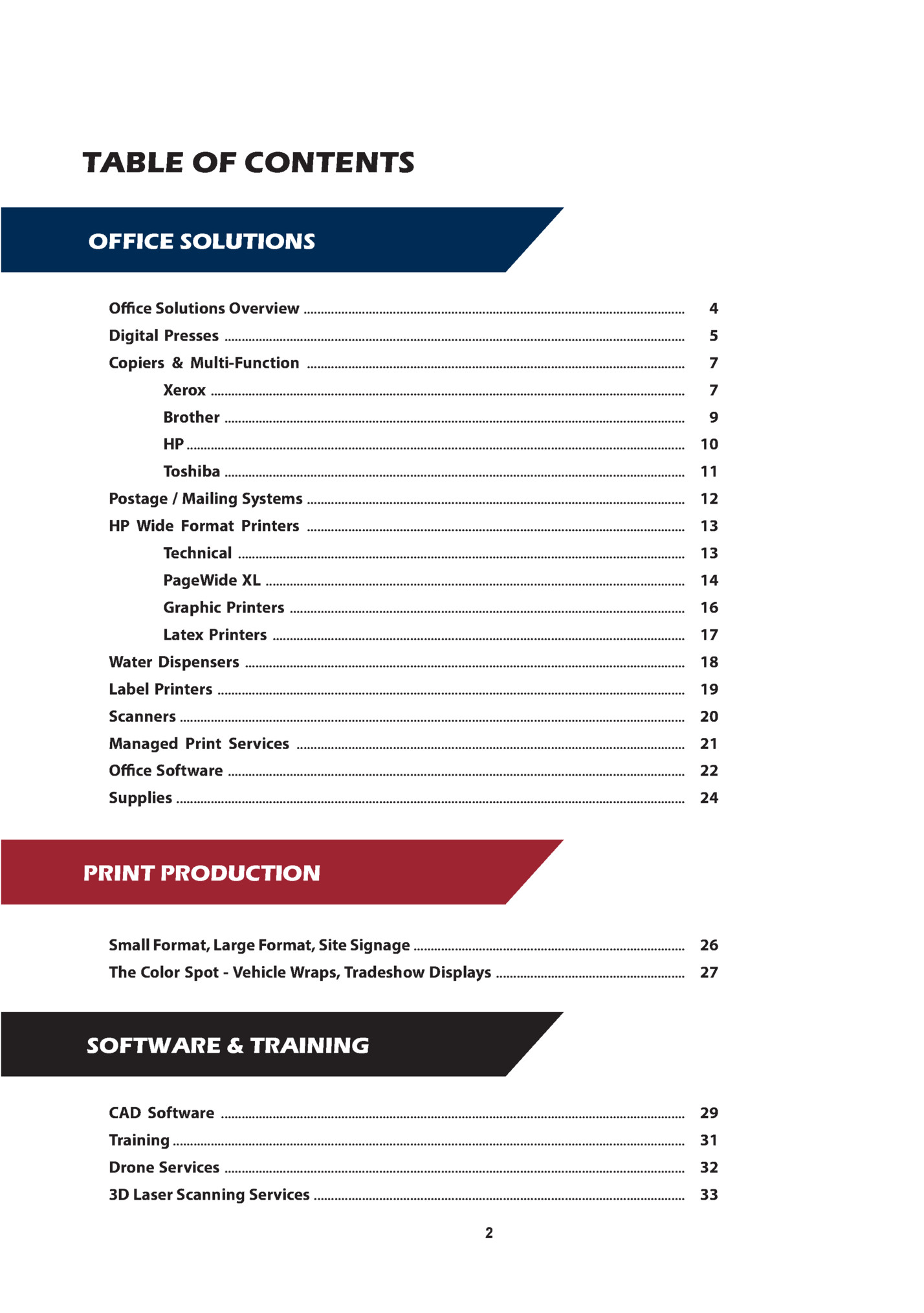 TABLE OF CONTENTS