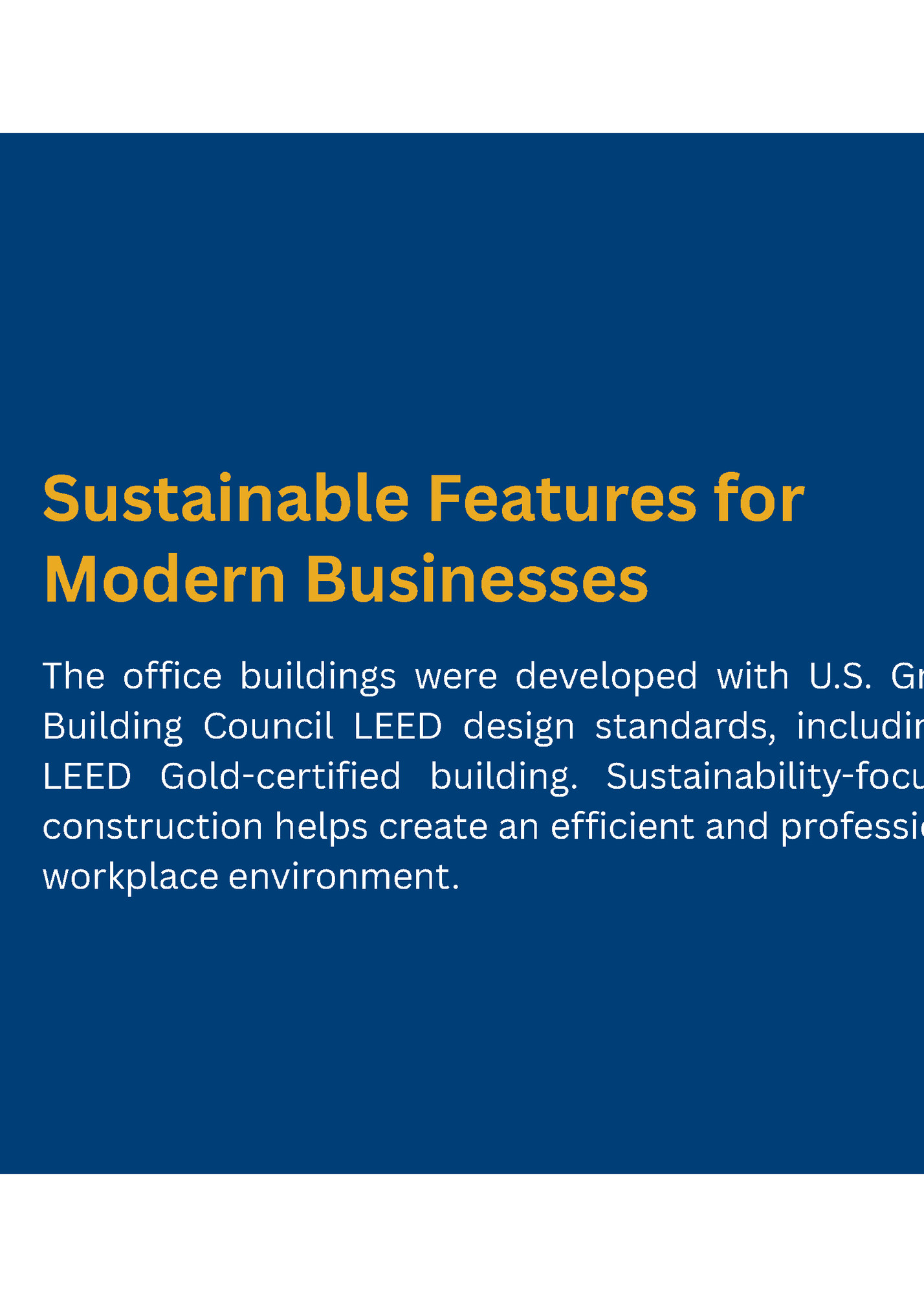 Sustainable Features for Sustainable Features for