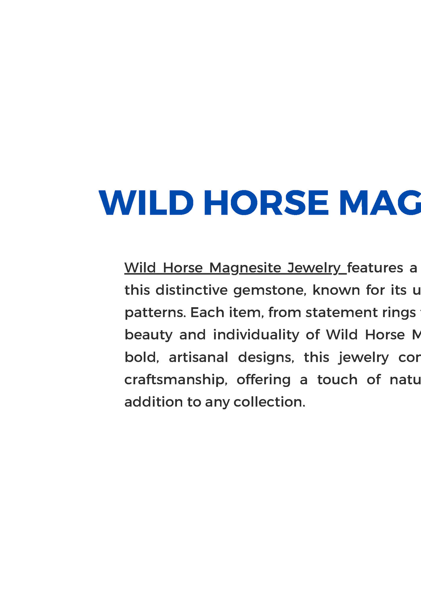 WILD HORSE MAGNESITE JEWELRY