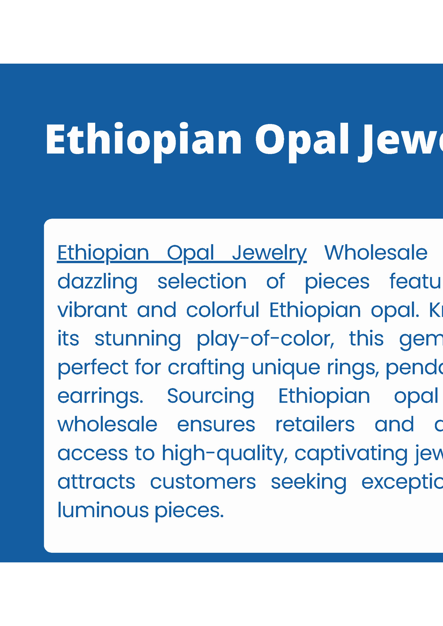 Ethiopian Opal Jewelry