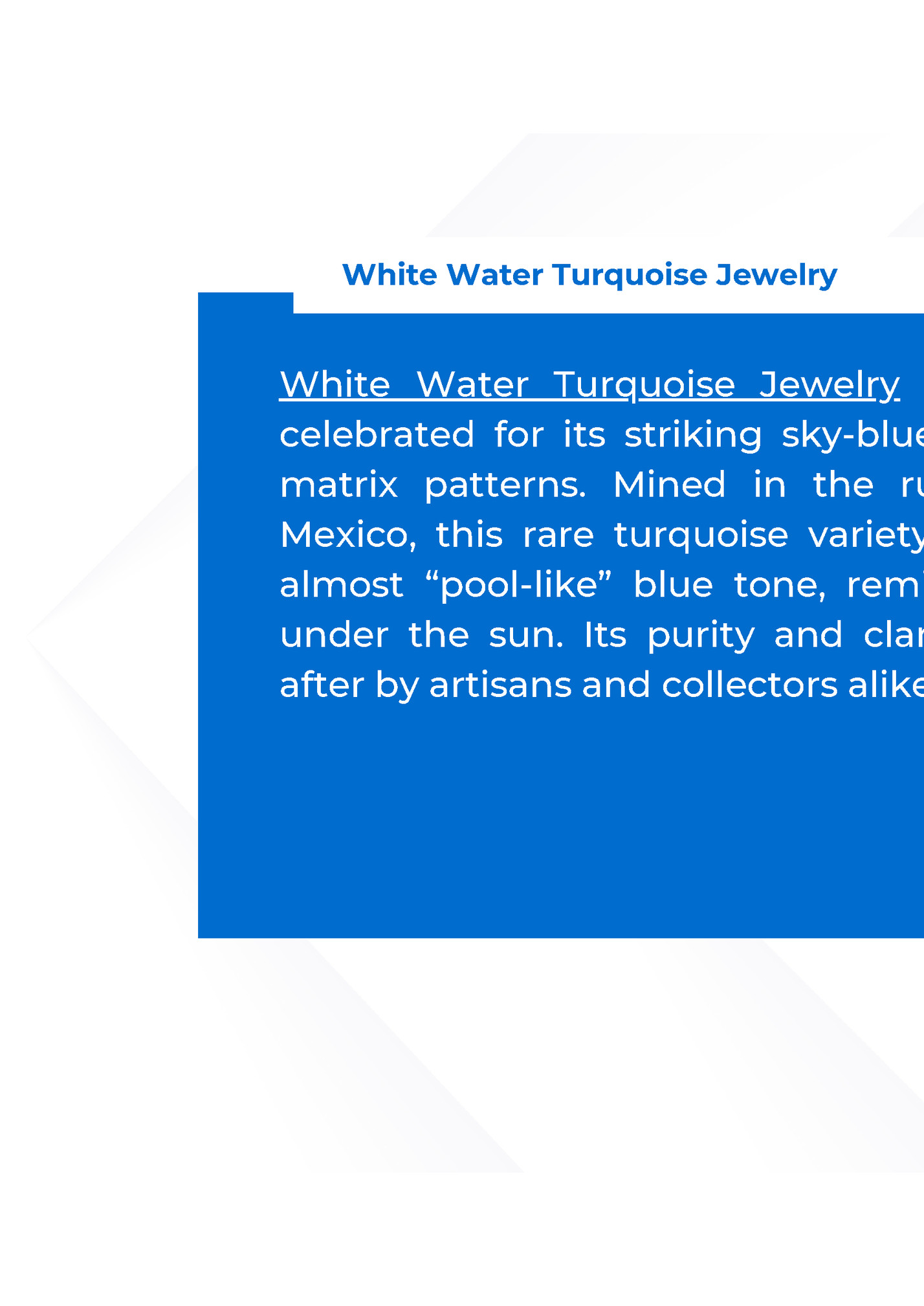 White Water Turquoise Jewelry