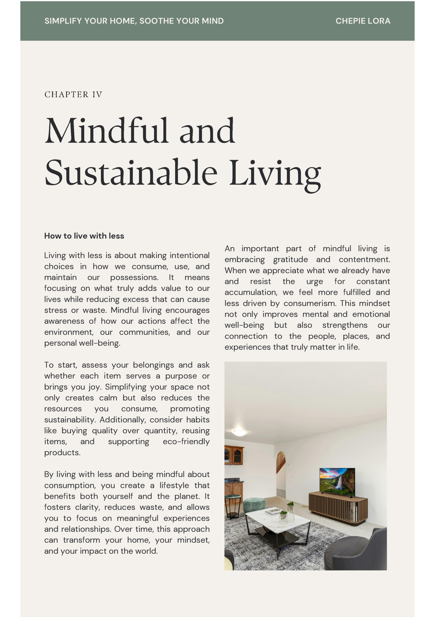 SIMPLIFY YOUR HOME, SOOTHE YOUR MIND