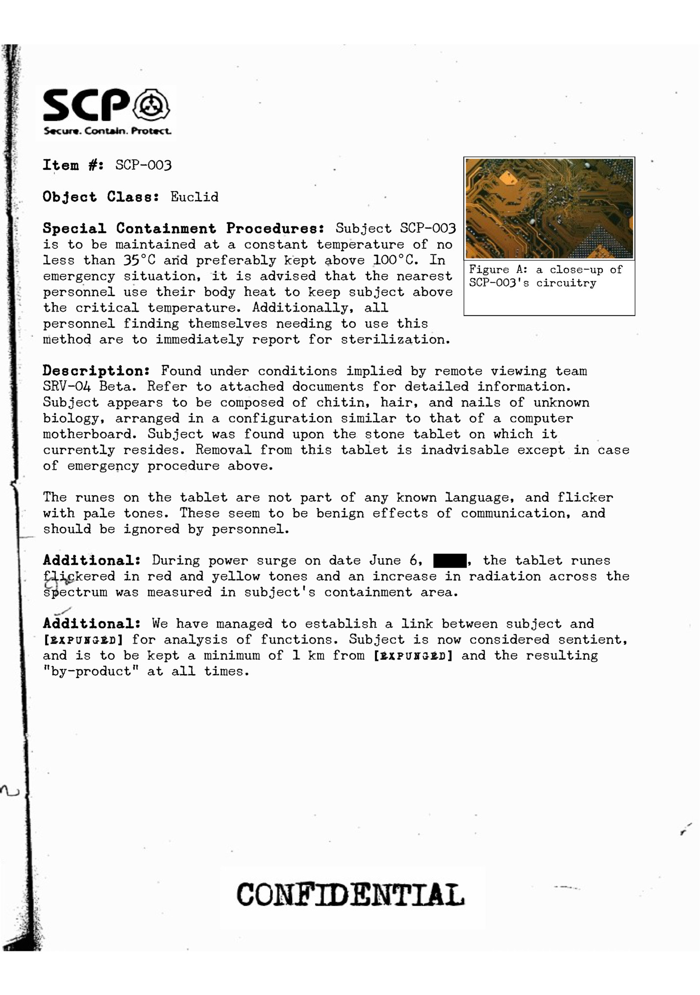 Item #: SCP-003 Item #: SCP-003