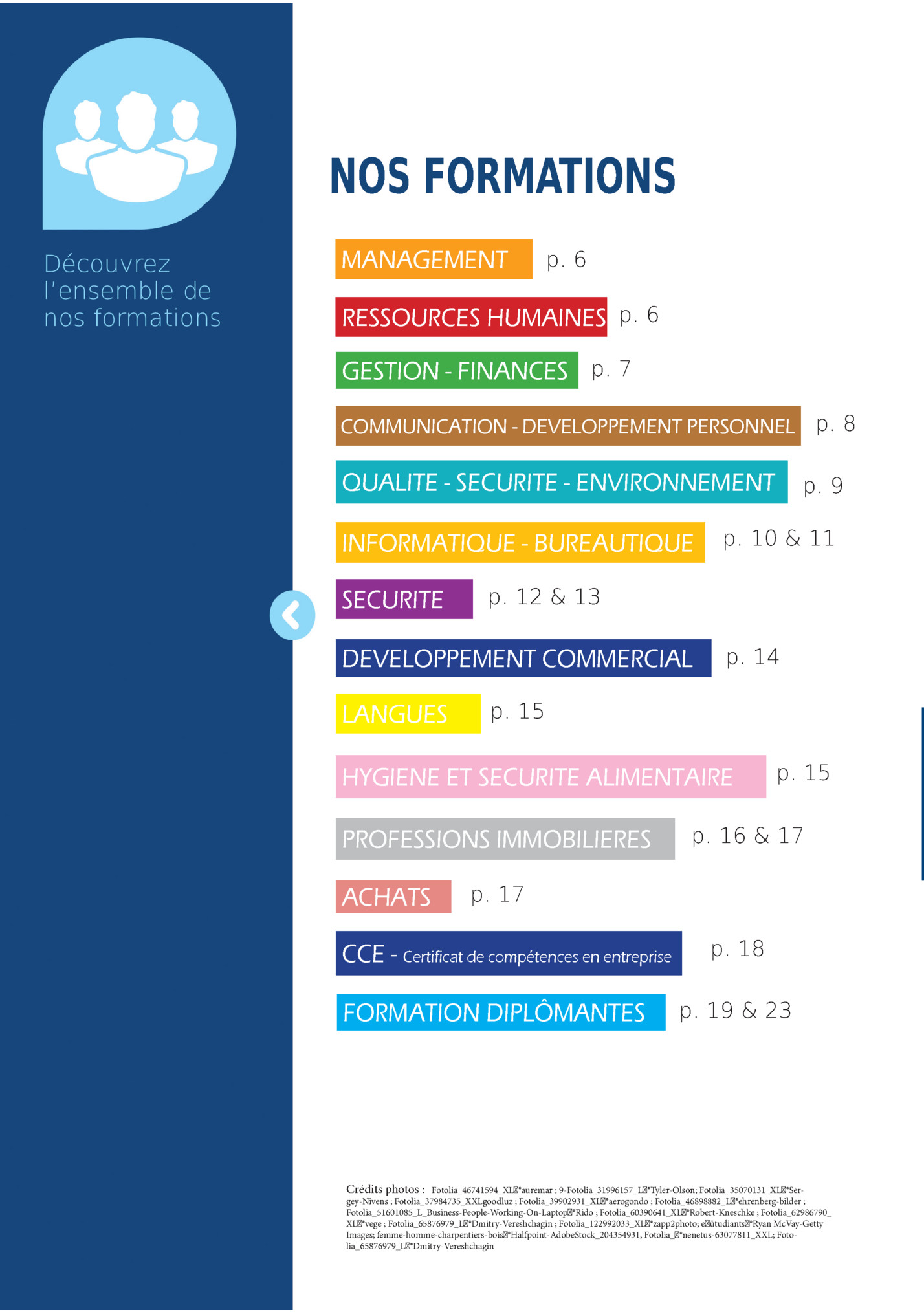 NOS FORMATIONS