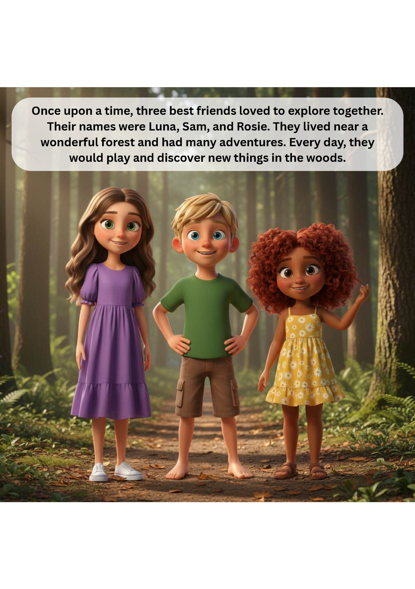 Once upon a time, three best friends loved to explore together.