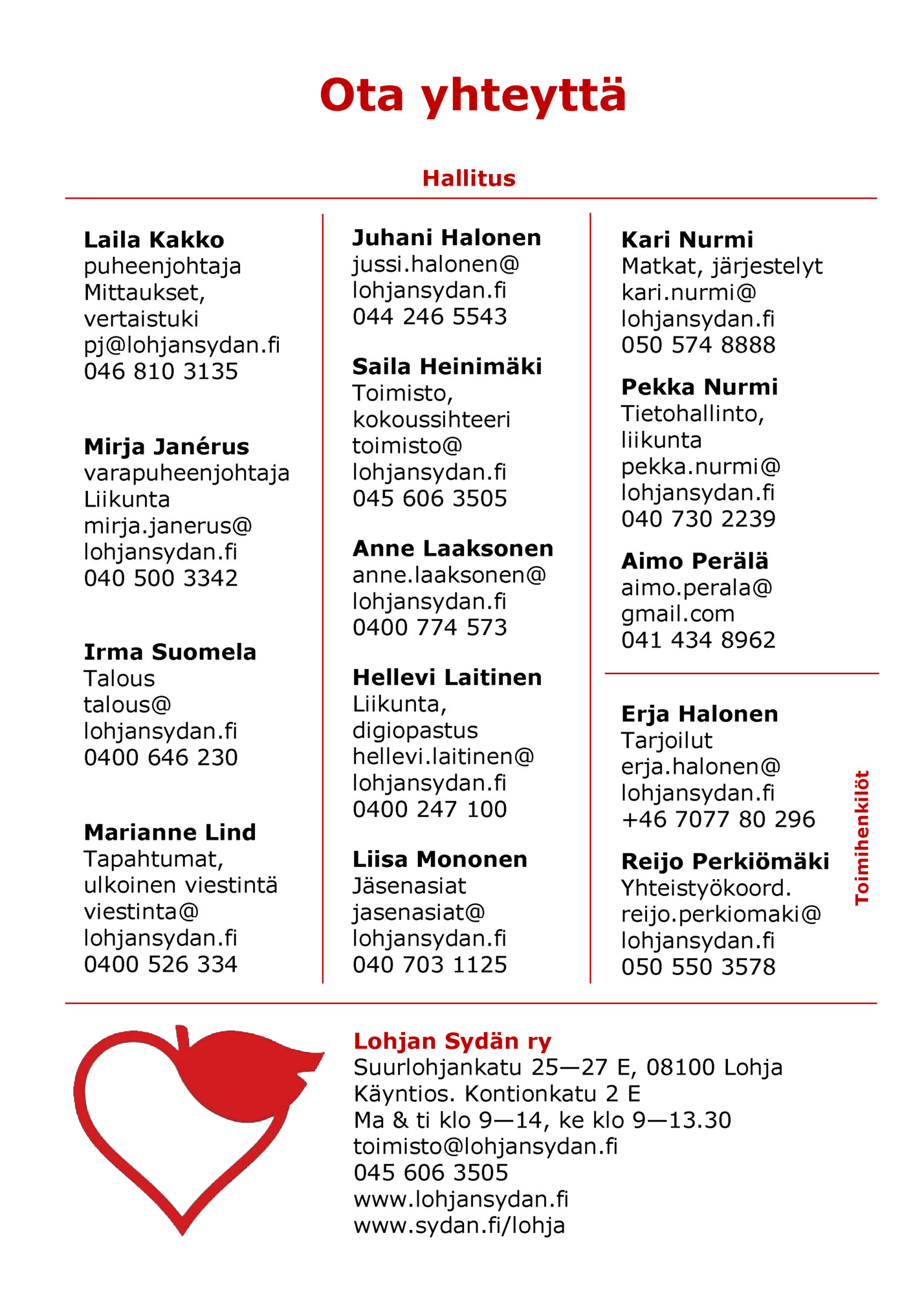 Ota yhteyttä Ota yhteyttä