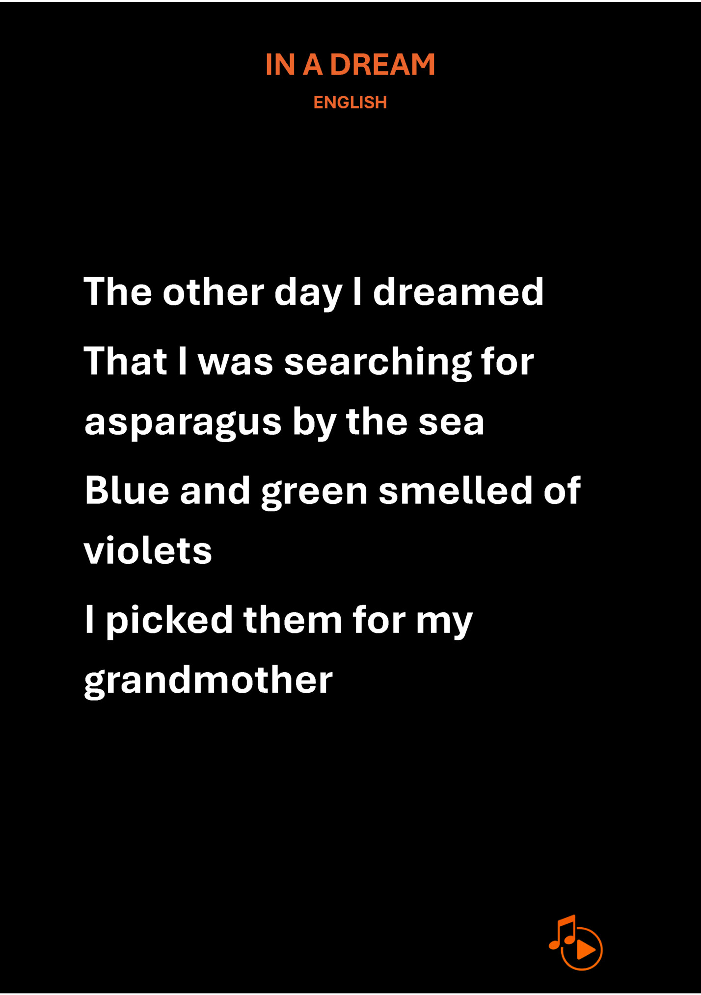 IN A DREAM