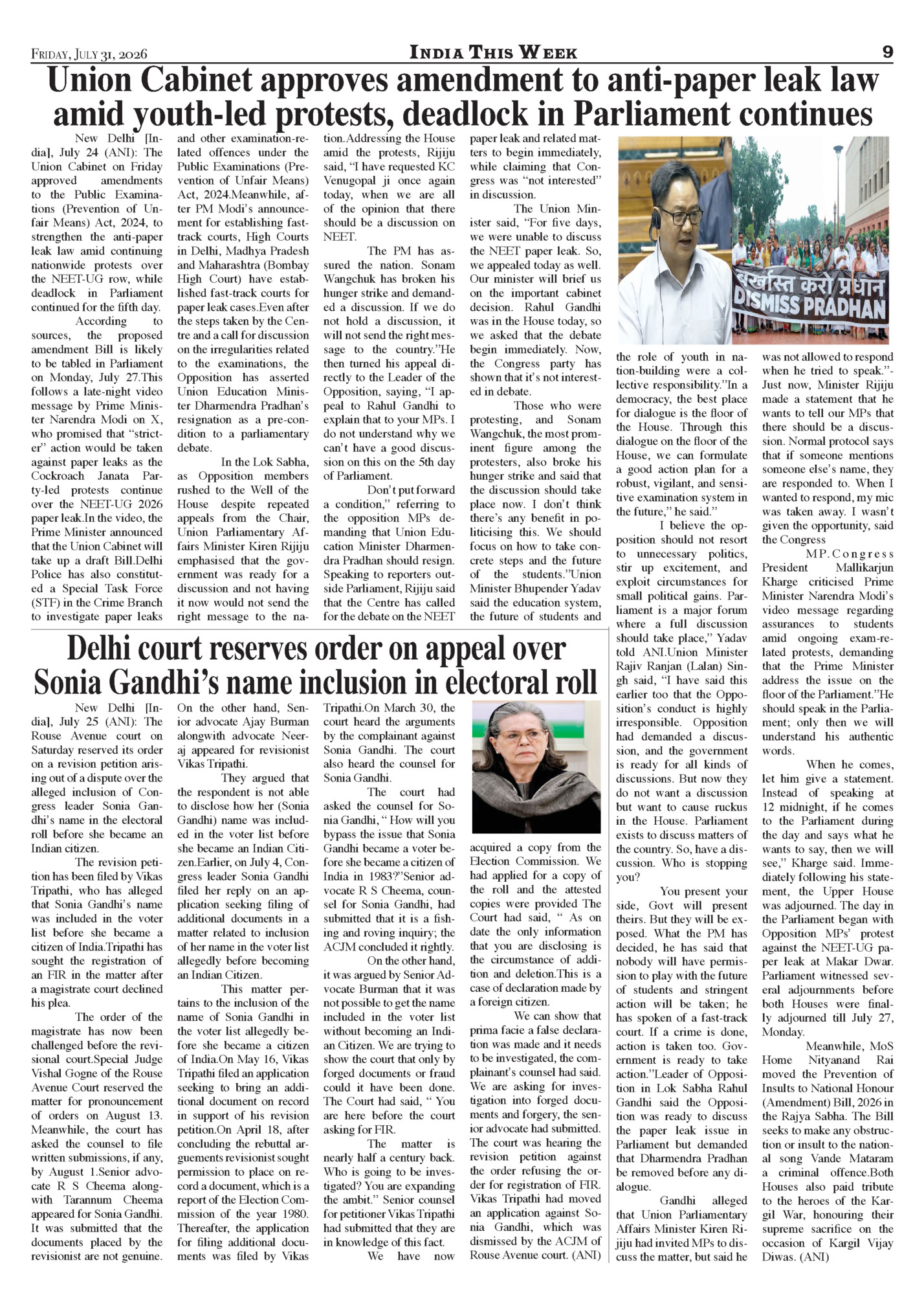 INDIA THIS WEEK