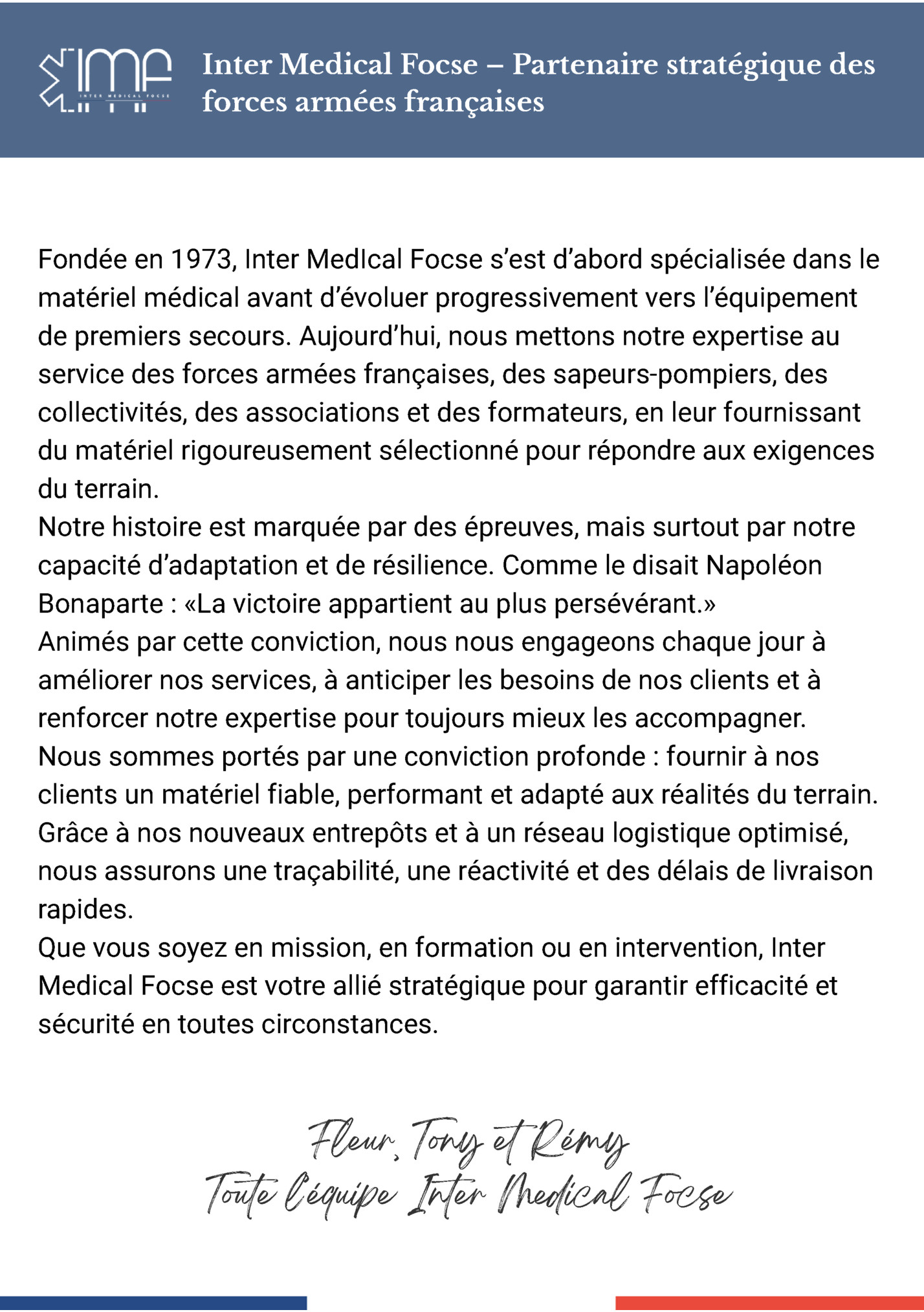 Inter Medical Focse – Partenaire stratégique des