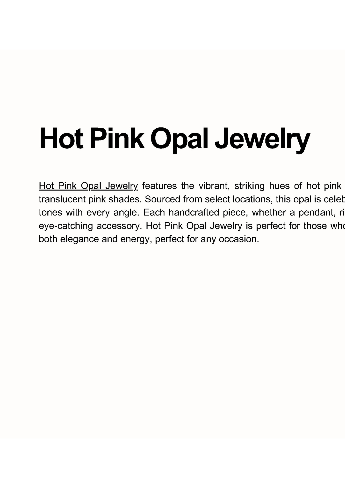 Hot Pink Opal Jewelry