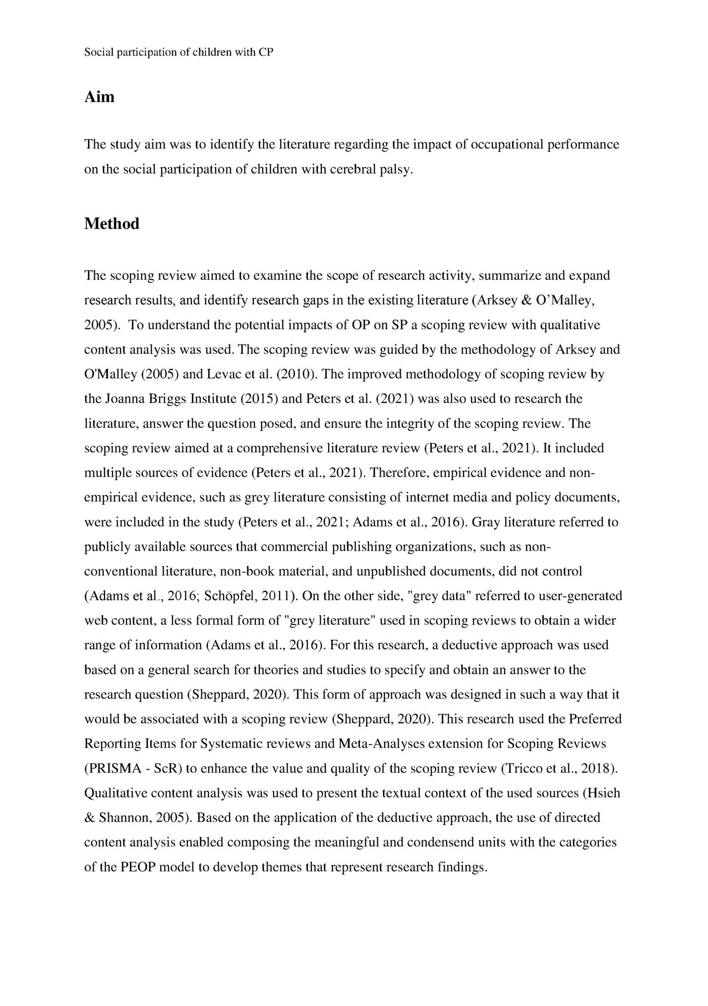 Social participation of children with CP