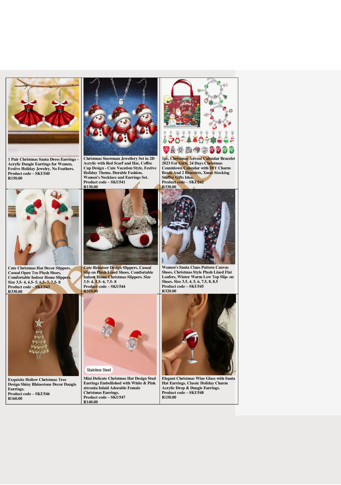 1 Pair Christmas Santa Dress Earrings Acrylic Dangle Earrings for Women,