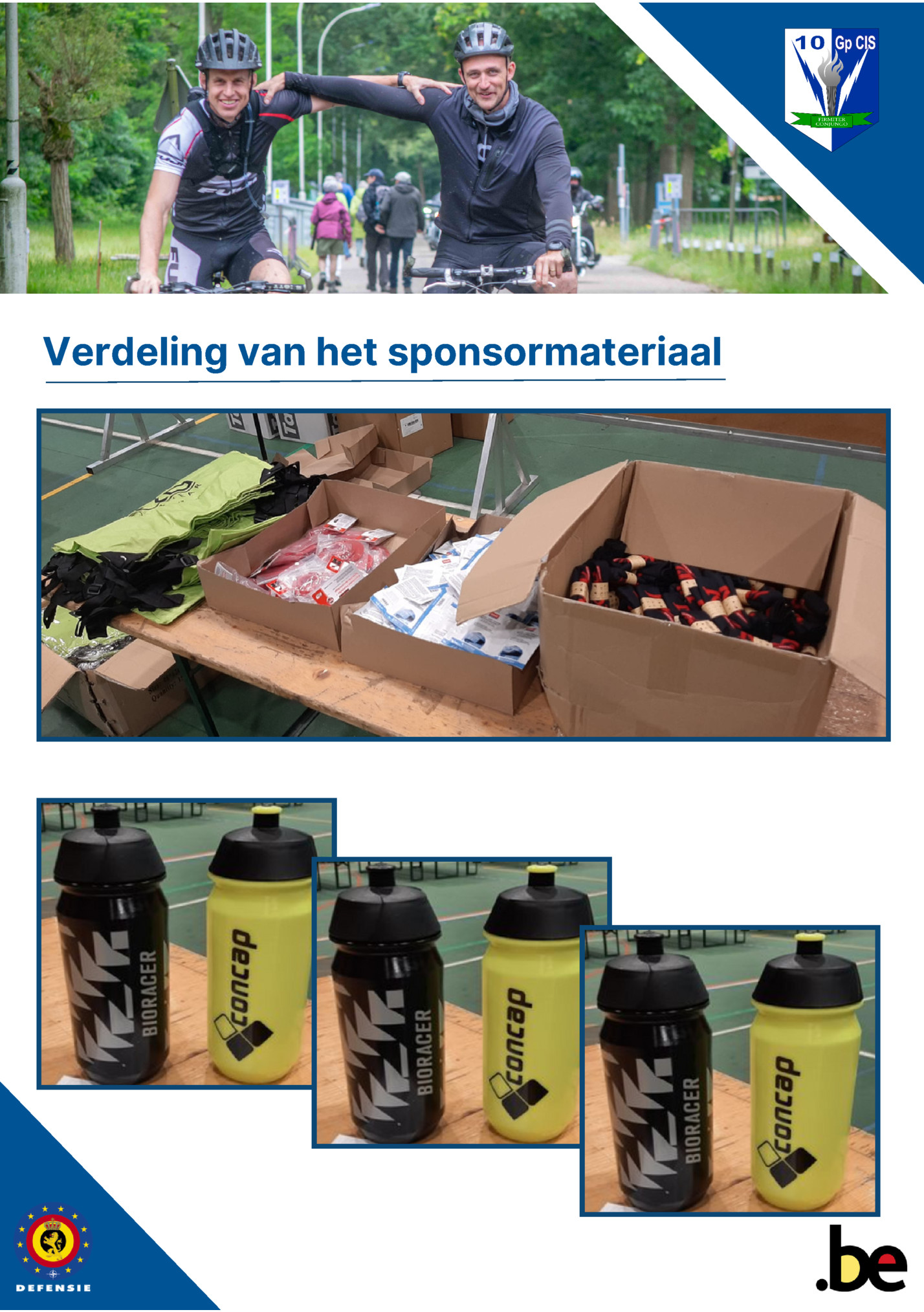 Verdeling van het sponsormateriaal