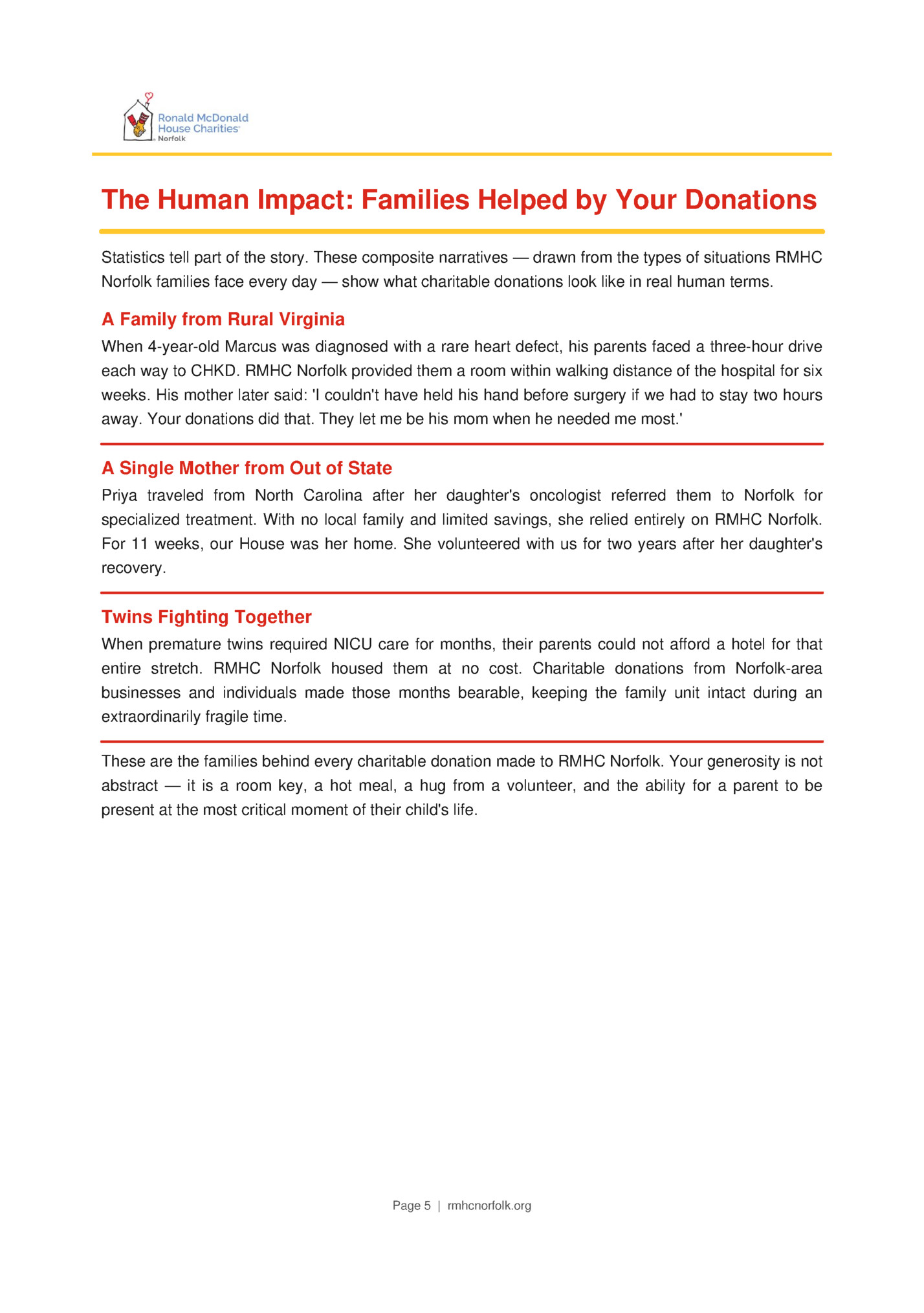 The Human Impact: Families Helped by Your Donations The Human Impact: Families Helped by Your Donations