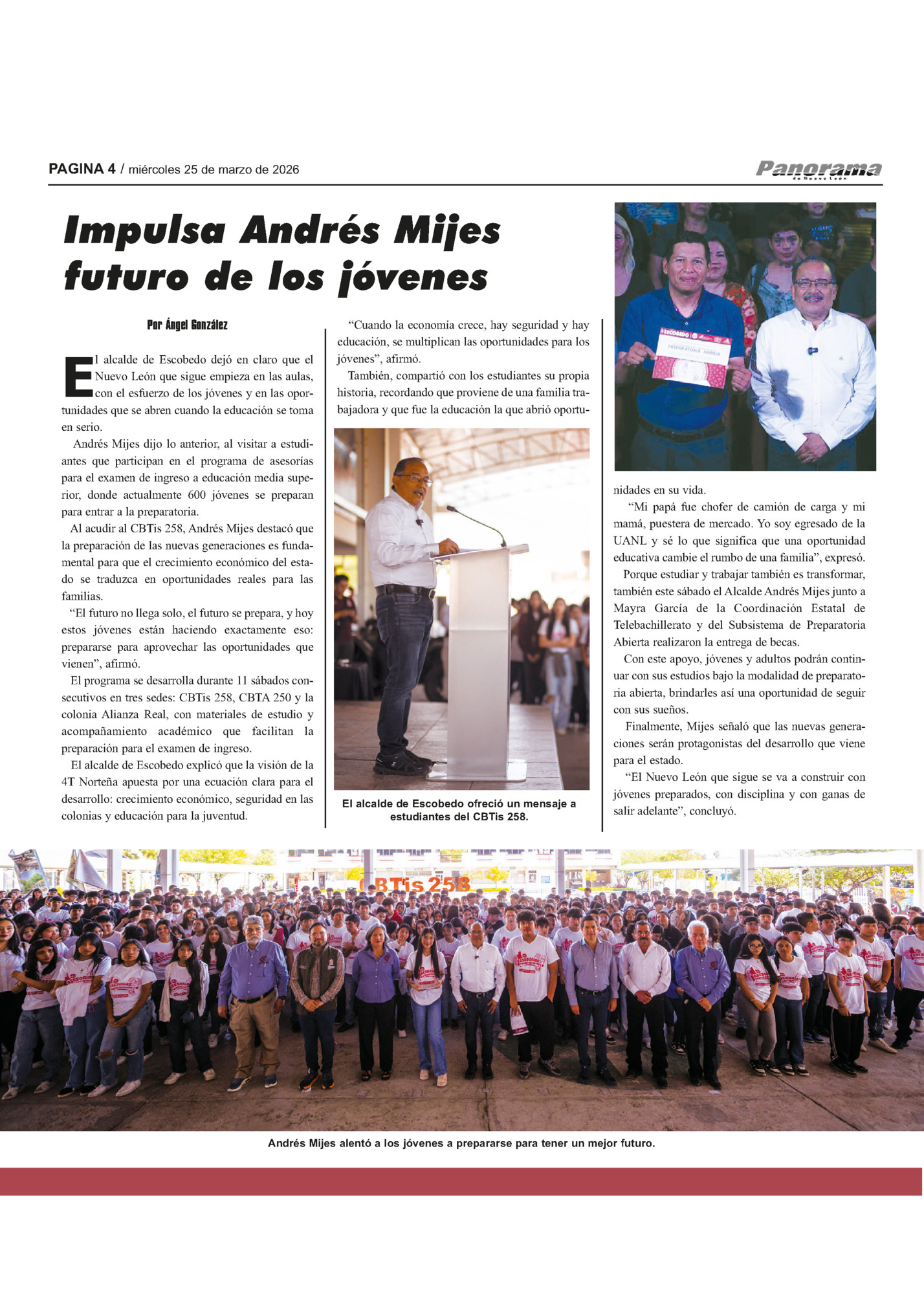 PAGINA 4 / miércoles 25 de marzo de 2026 PAGINA 4 / miércoles 25 de marzo de 2026