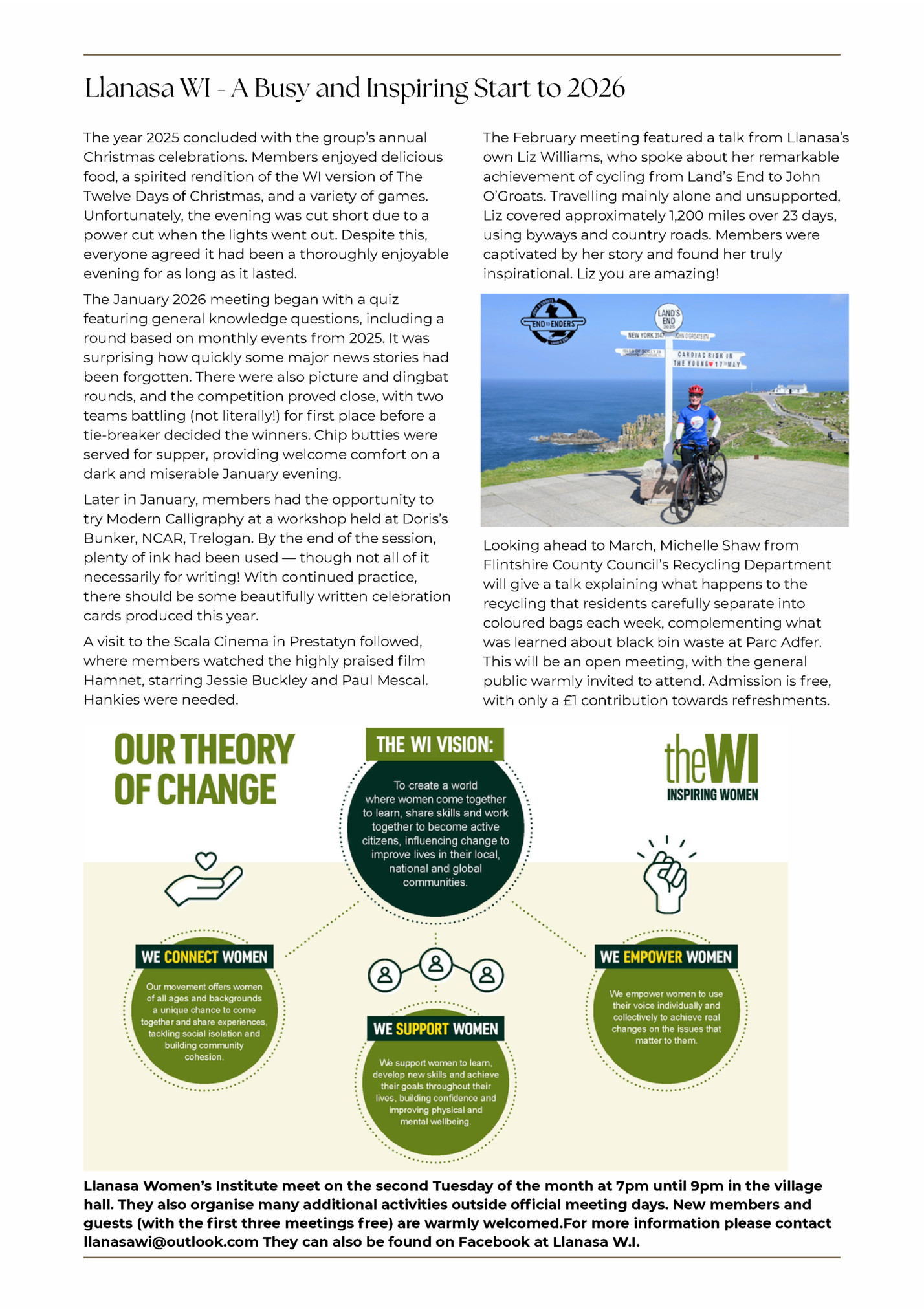 Llanasa WI - A Busy and Inspiring Start to 2026