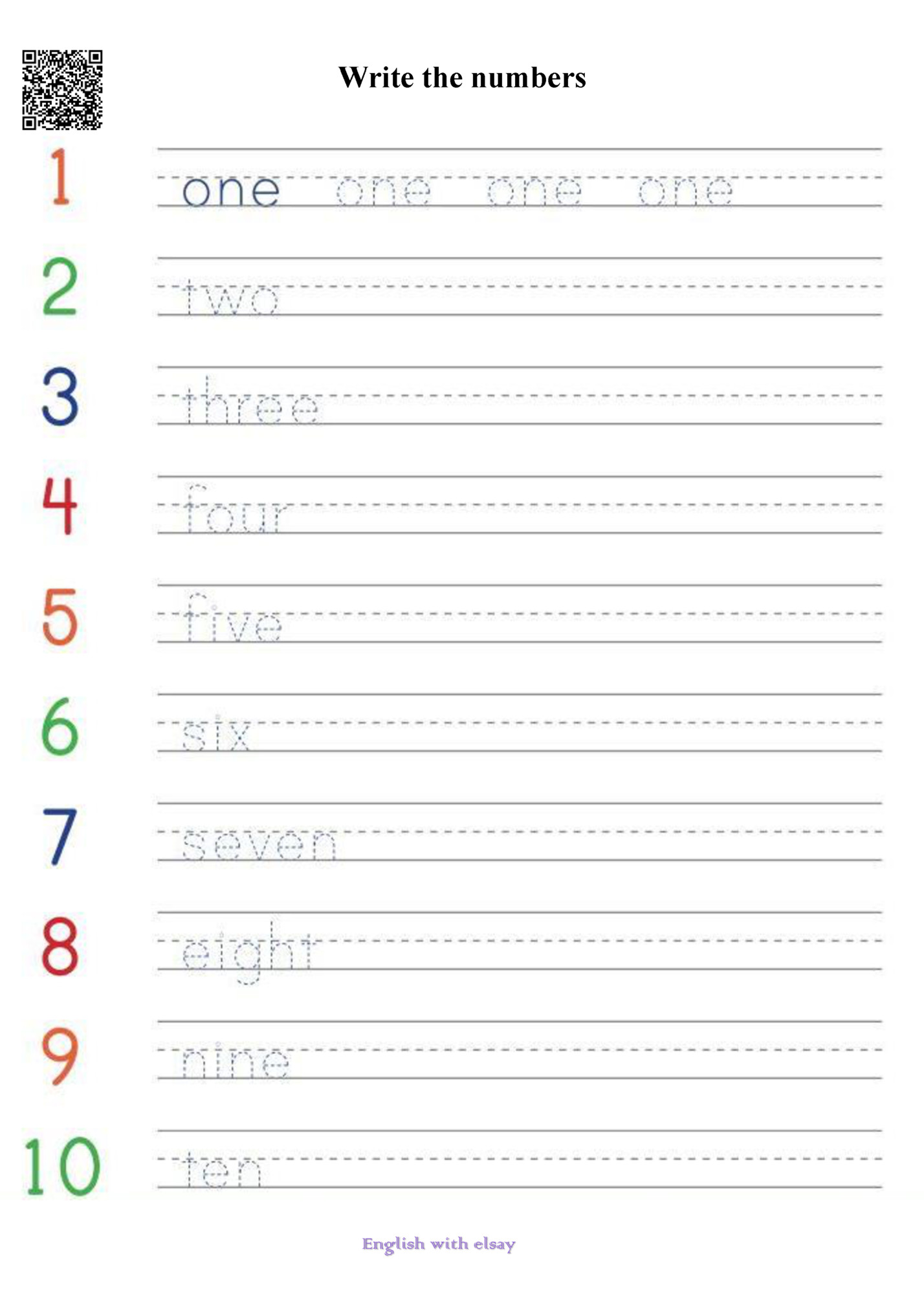 Write the numbers