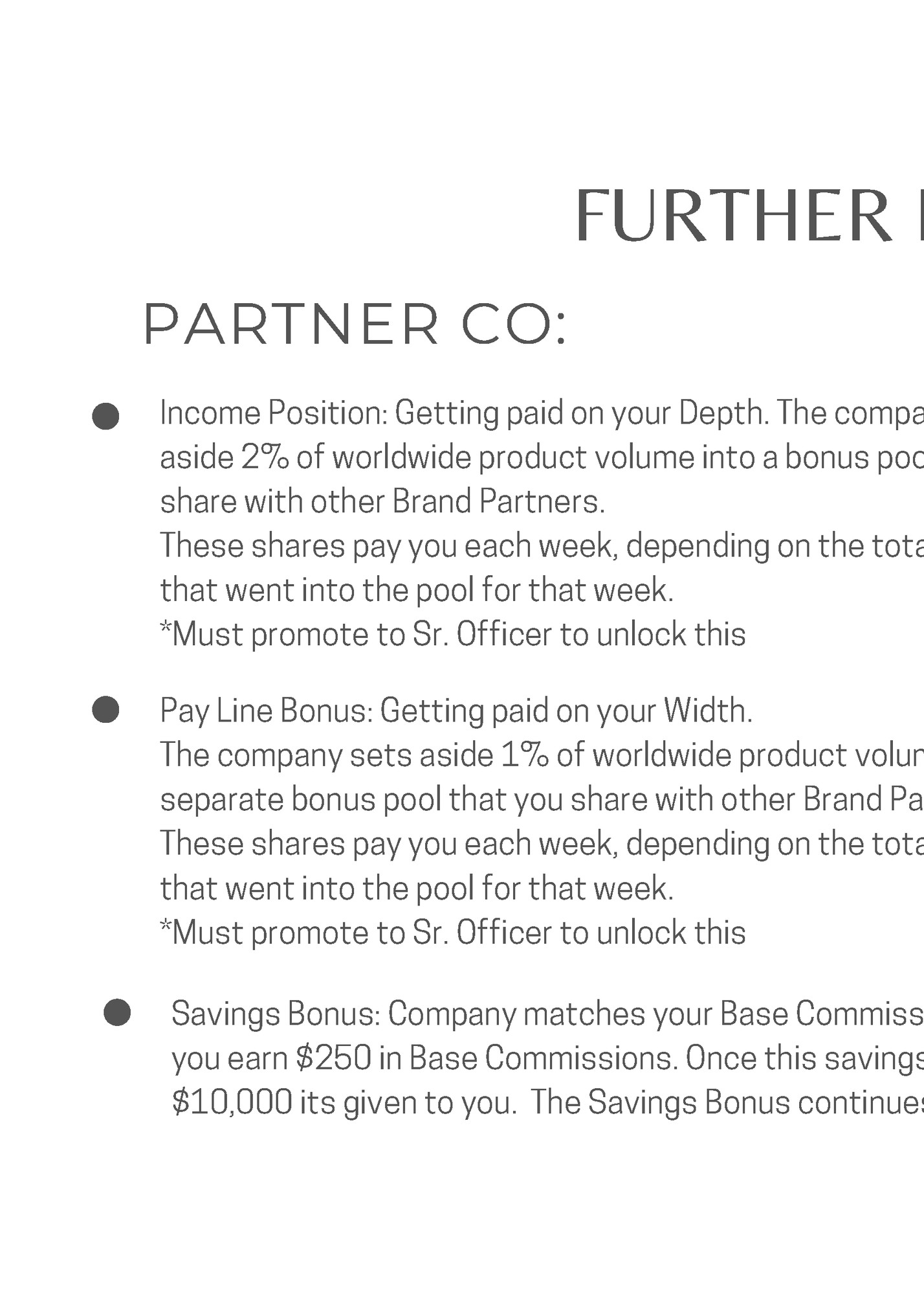 FURTHER EARNINGS FURTHER EARNINGS