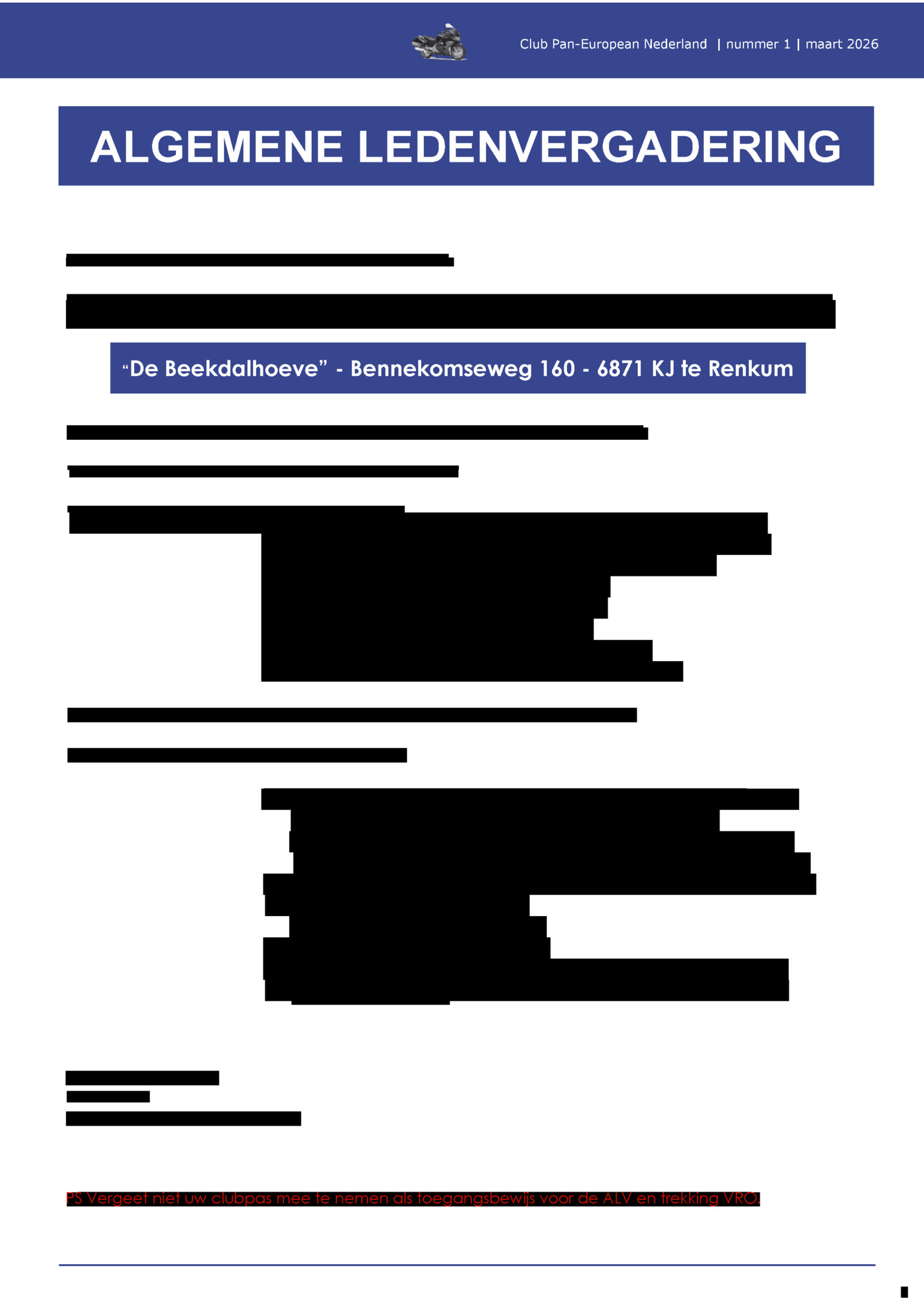 Club Pan-European Nederland | nummer 1 | maart 2026