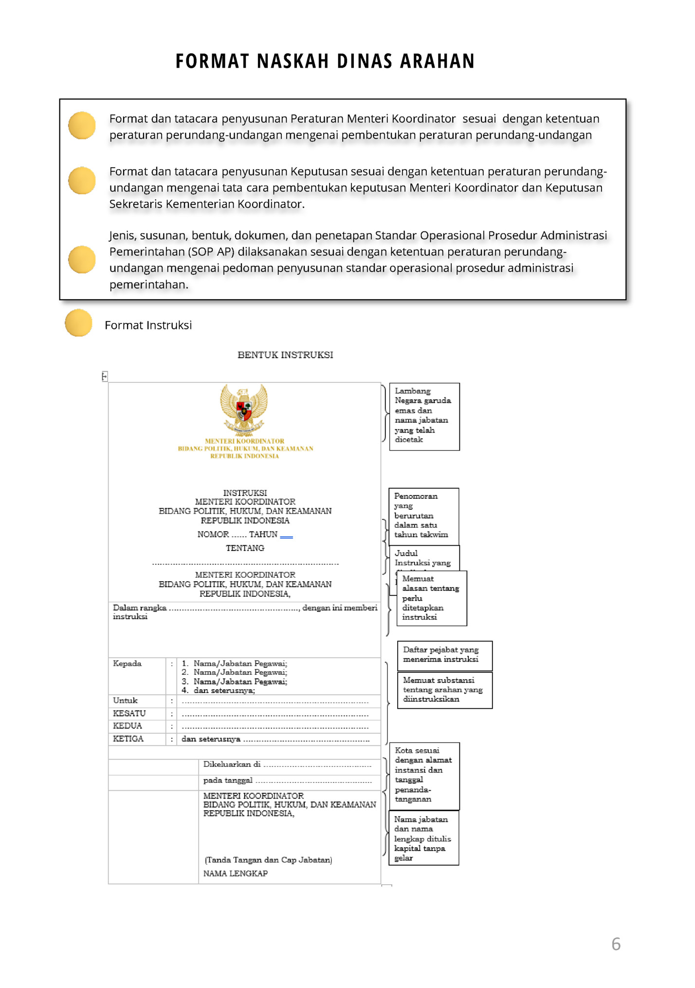 FORFORMAT NASKAH DINAS ARAHAN