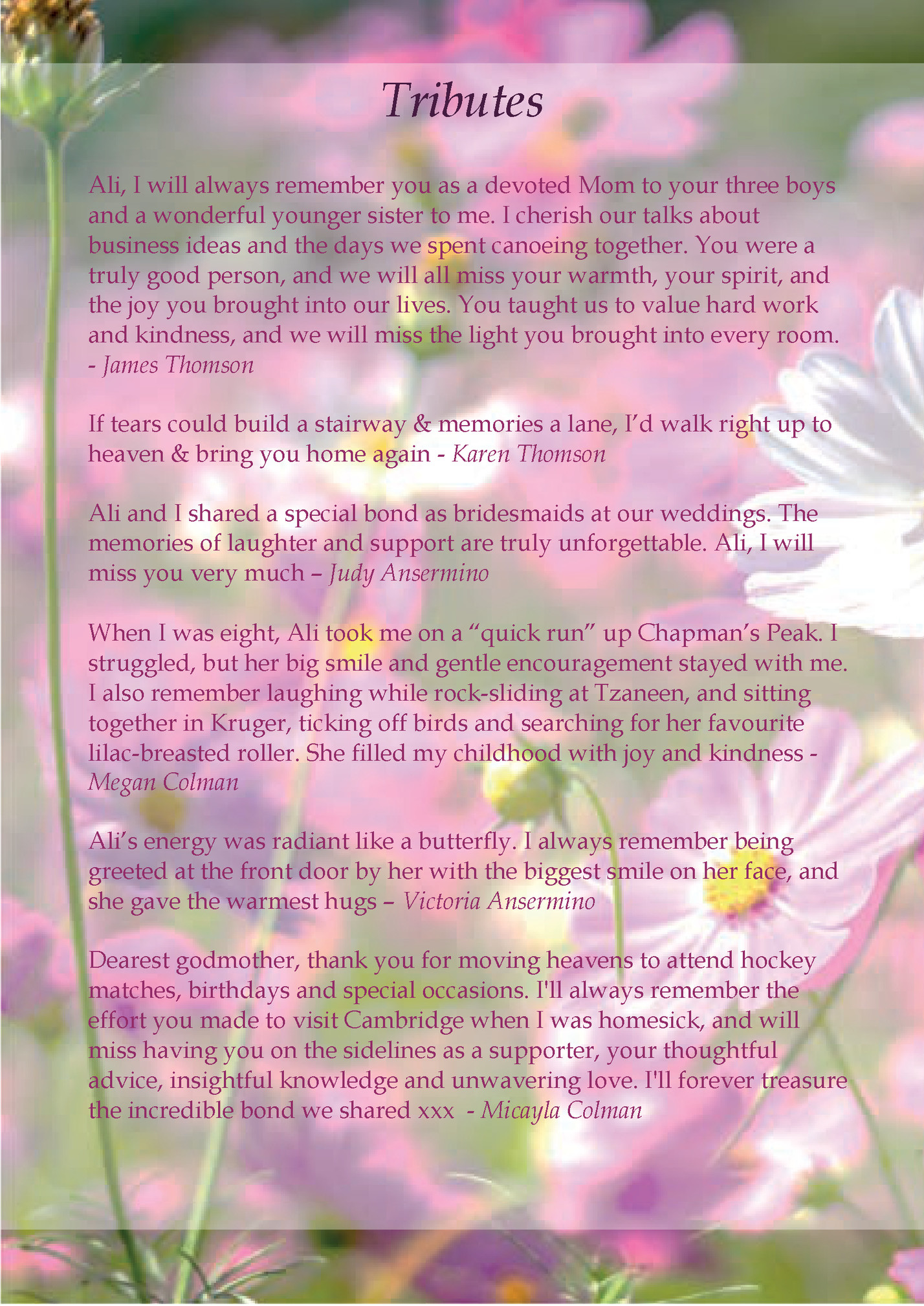 Tributes