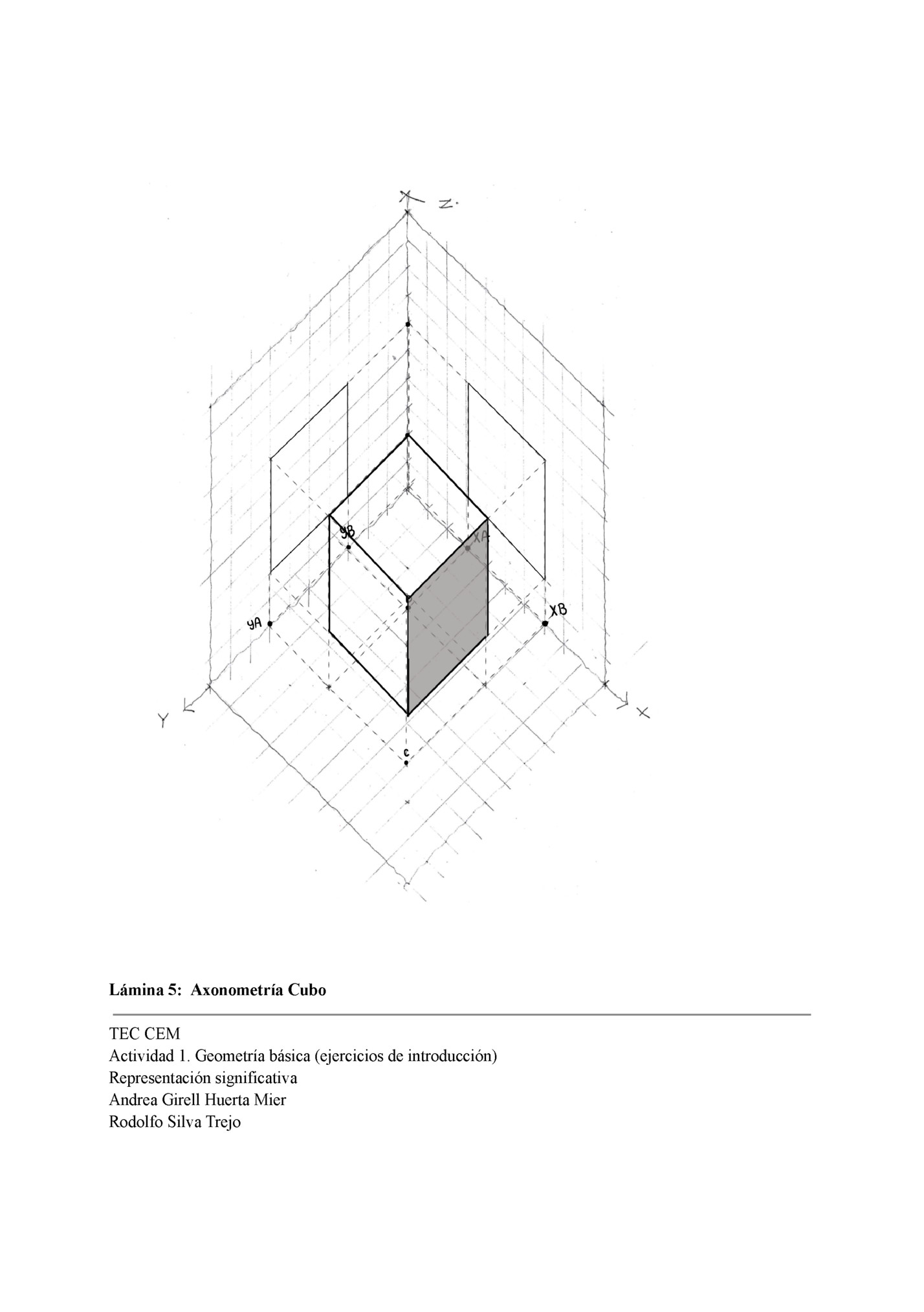 Lámina 5: Axonometría Cubo