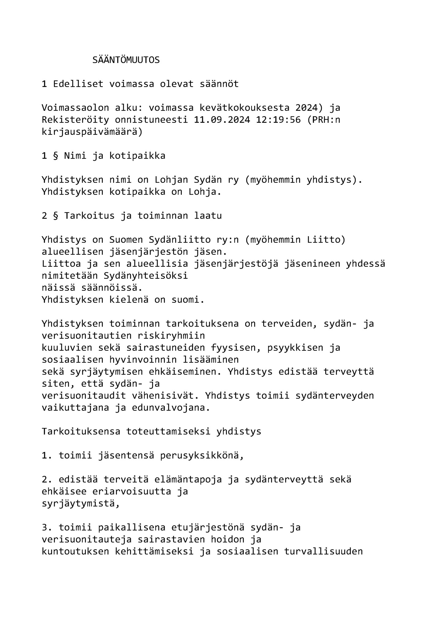 SÄÄNTÖMUUTOS