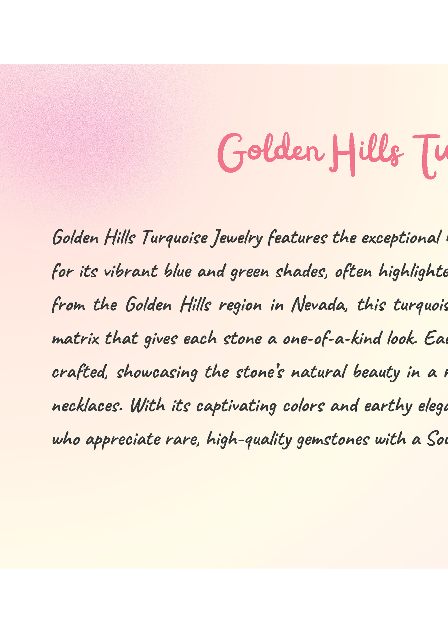Golden Hills Turquoise Jewelry Golden Hills Turquoise Jewelry