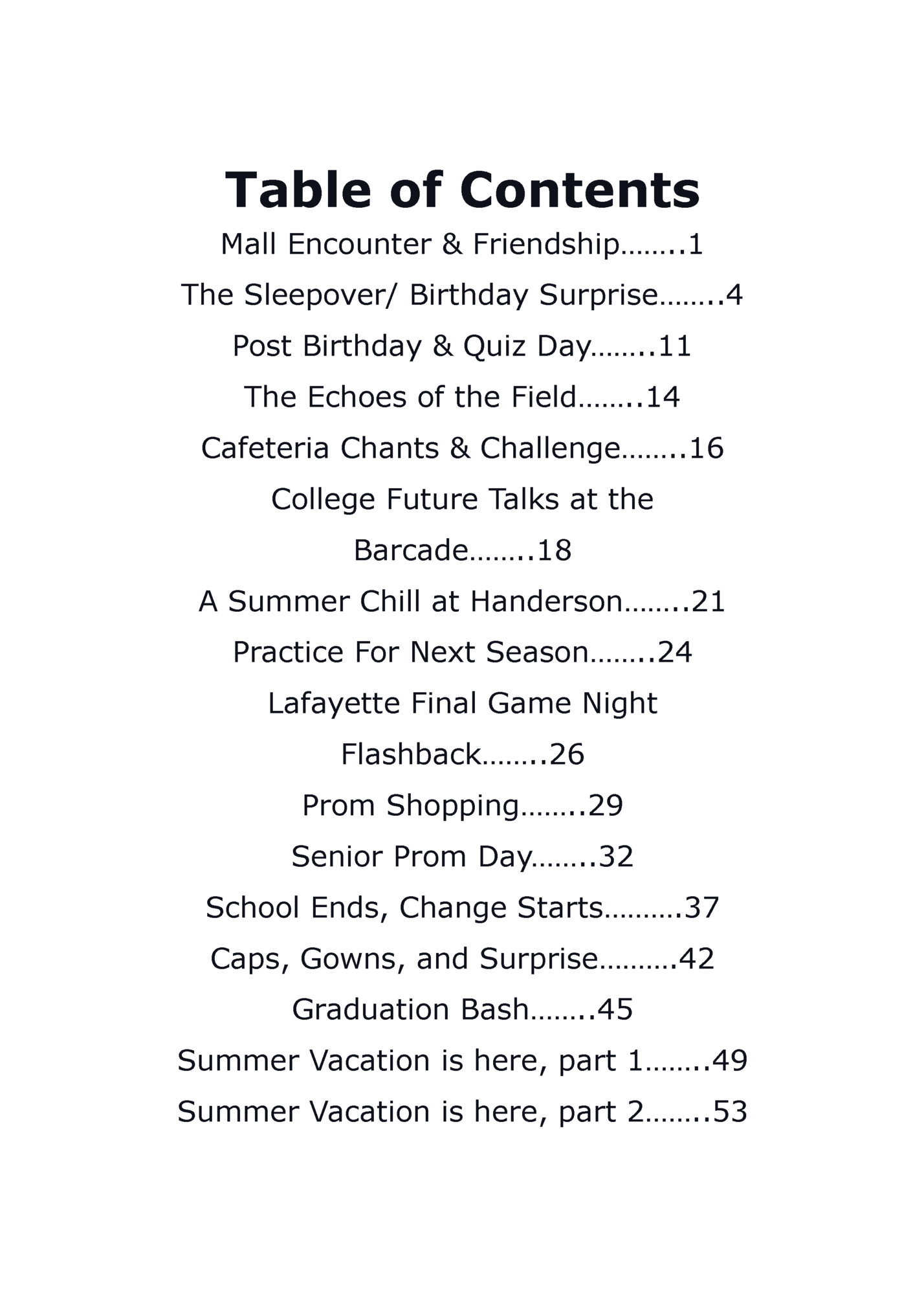 Table of Contents