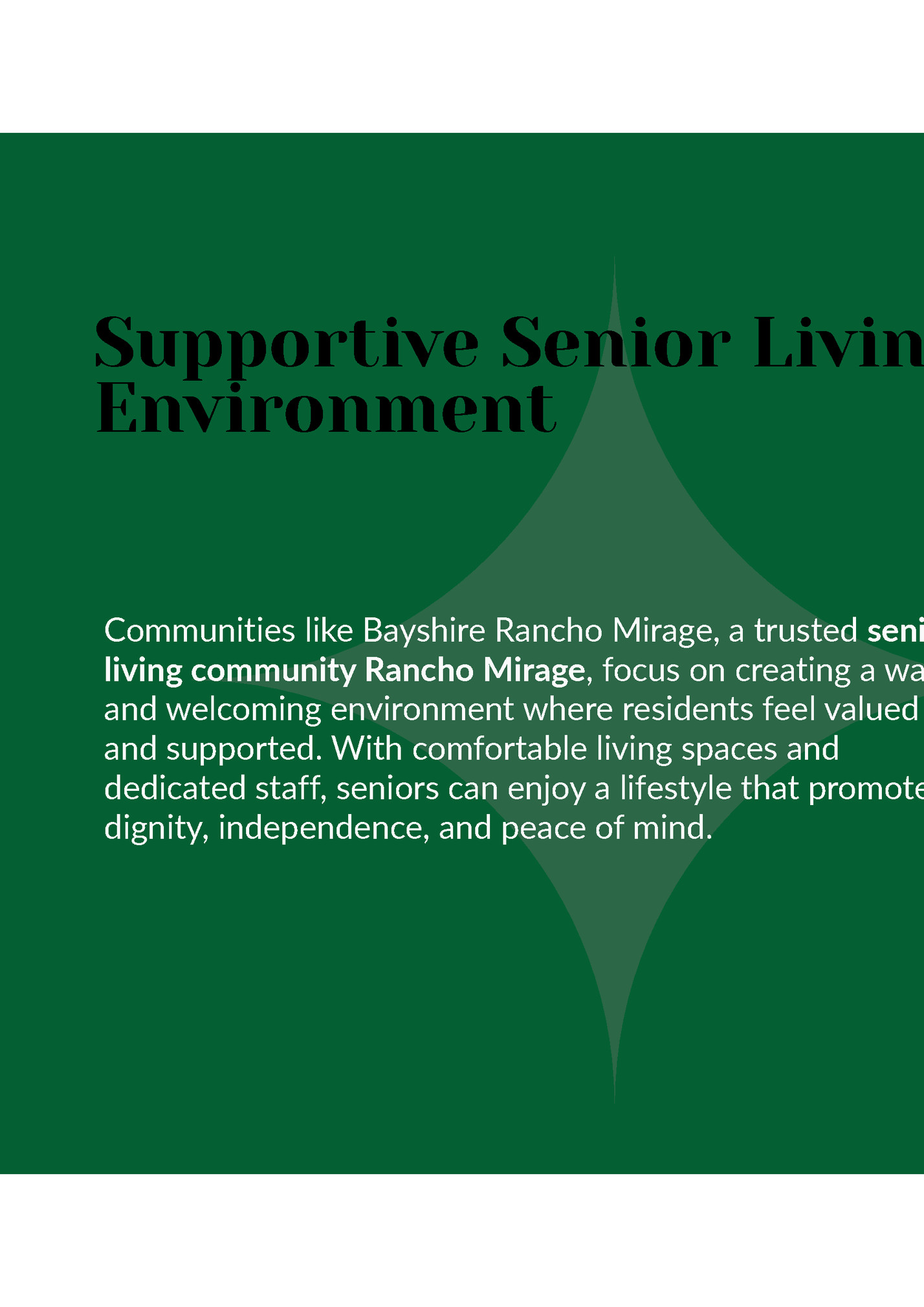 Supportive Senior Living Supportive Senior Living
