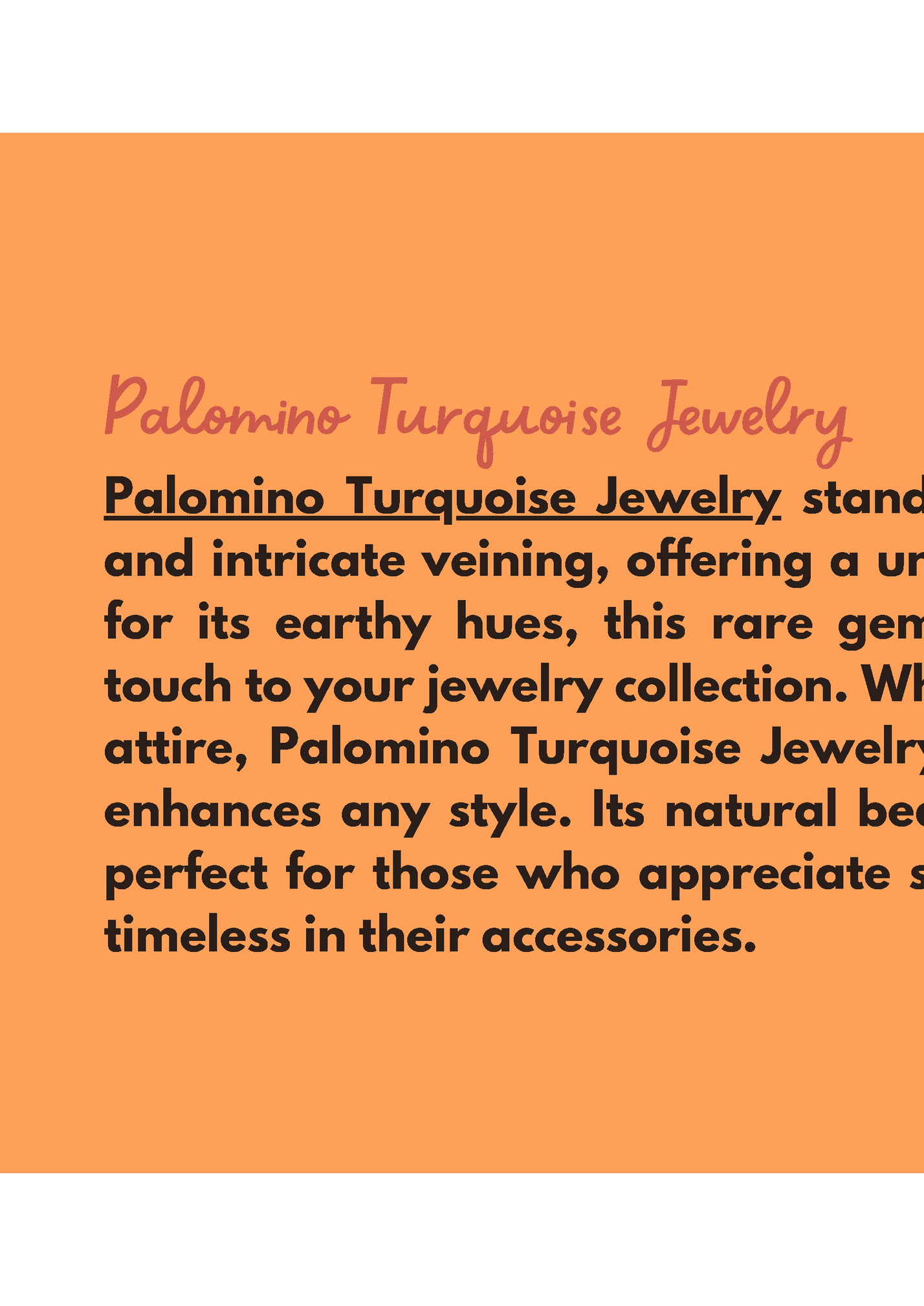 Palomino Turquoise Jewelry