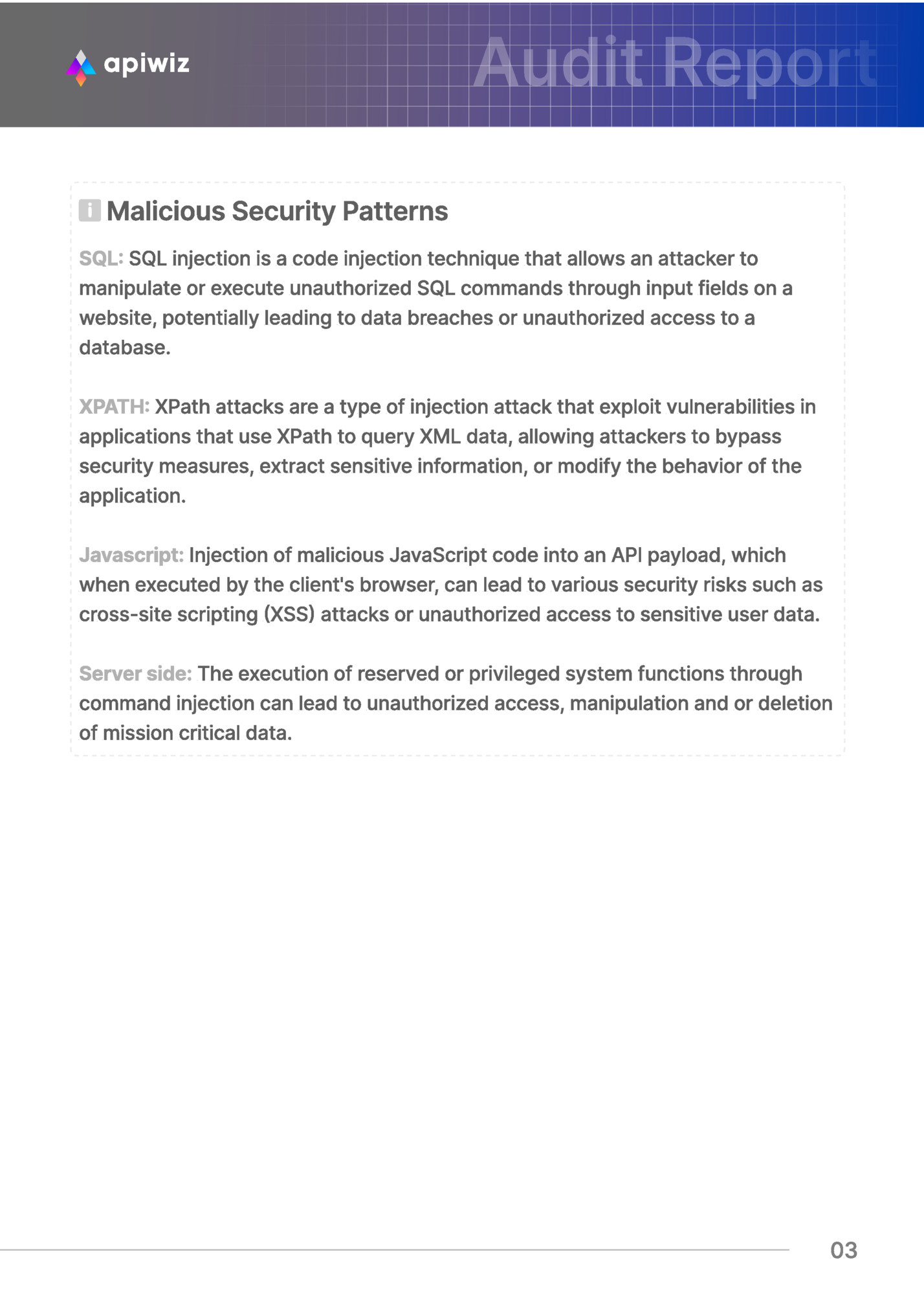 Malicious Security Patterns Malicious Security Patterns