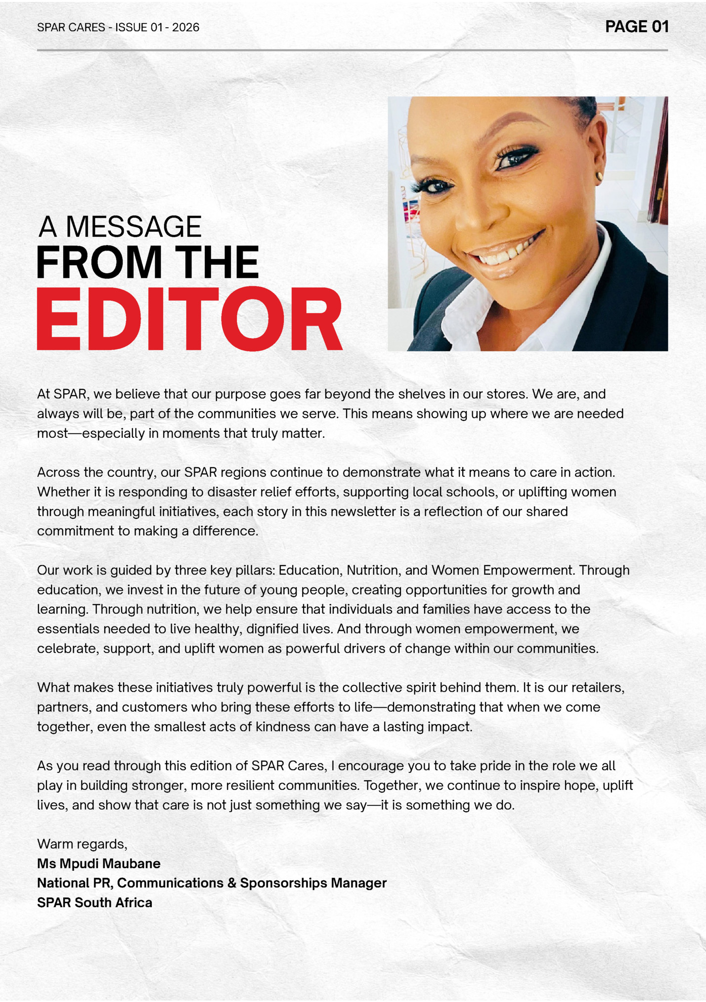 SPAR CARES - ISSUE 01 - 2026