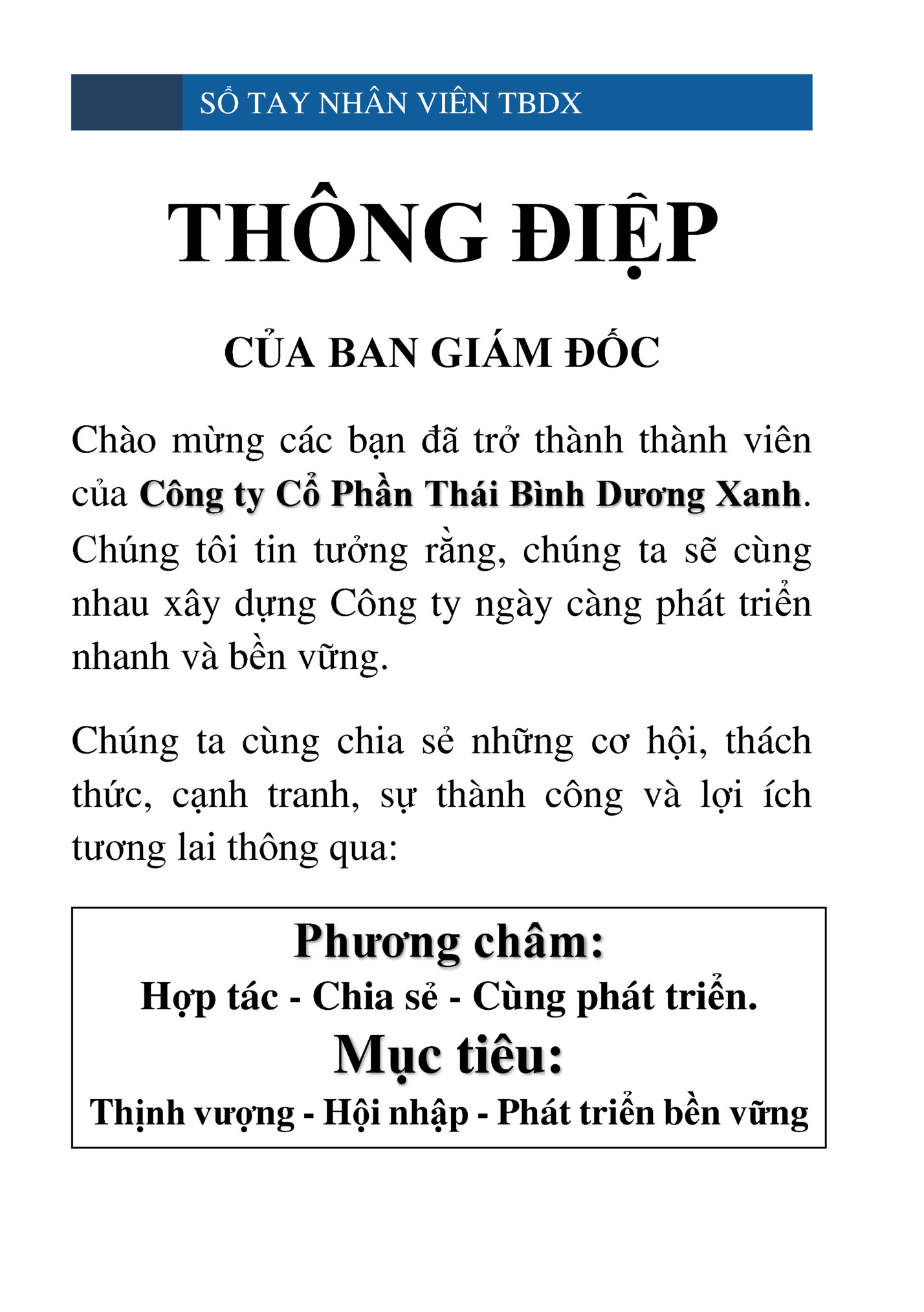 SỔ TAY NHÂN VIÊN TBDX