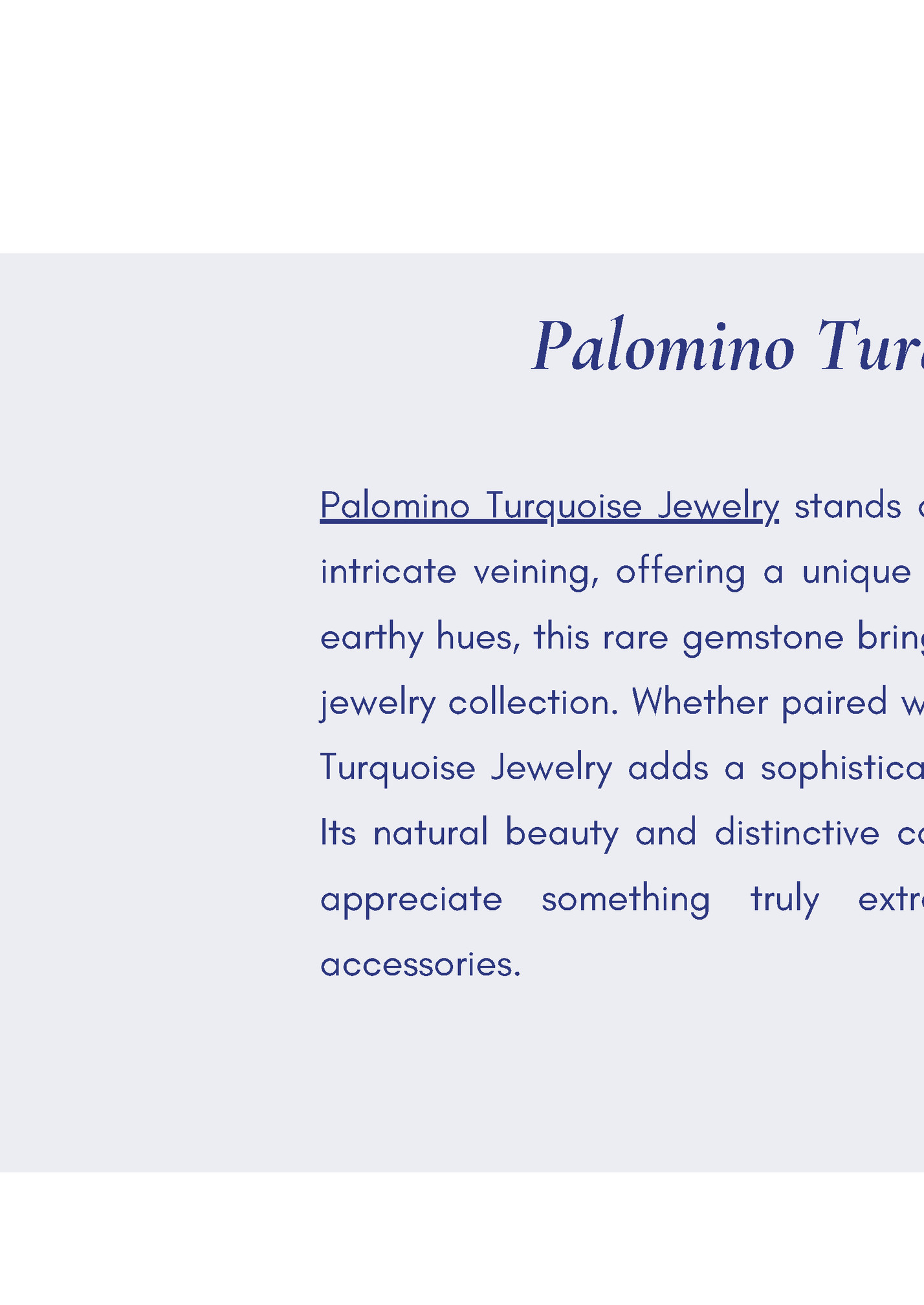 Palomino Turquoise Jewelry