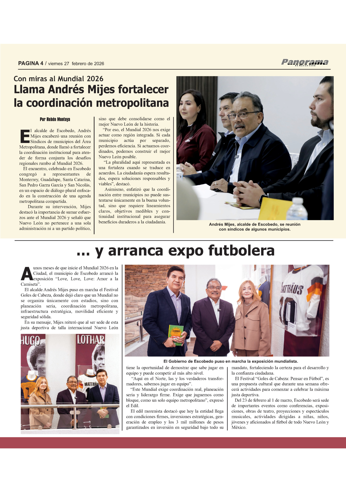 PAGINA 4 / viernes 27 febrero de 2026 PAGINA 4 / viernes 27 febrero de 2026