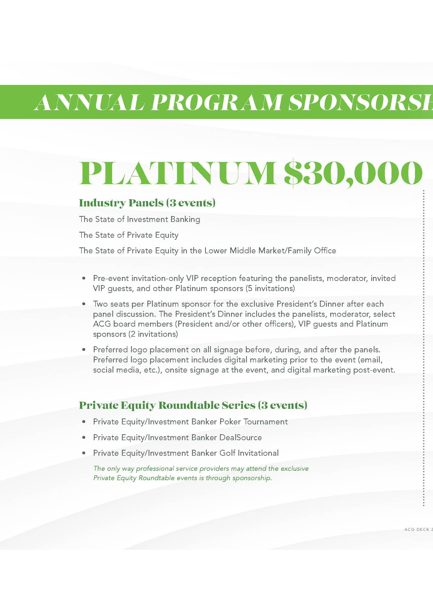 ANNUAL PROGRAM SPONSORSHIPS