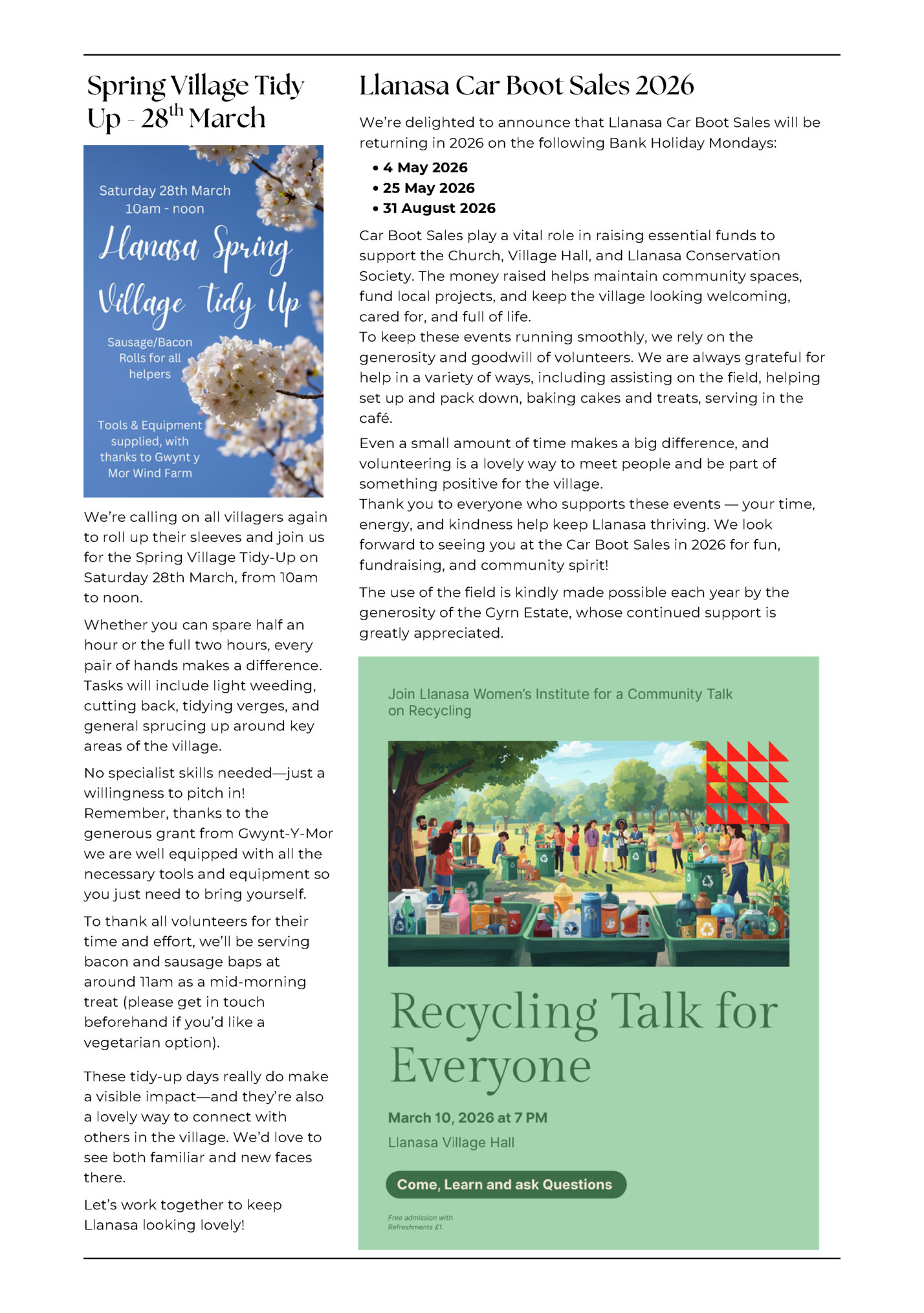 Spring Village Tidy Spring Village Tidy