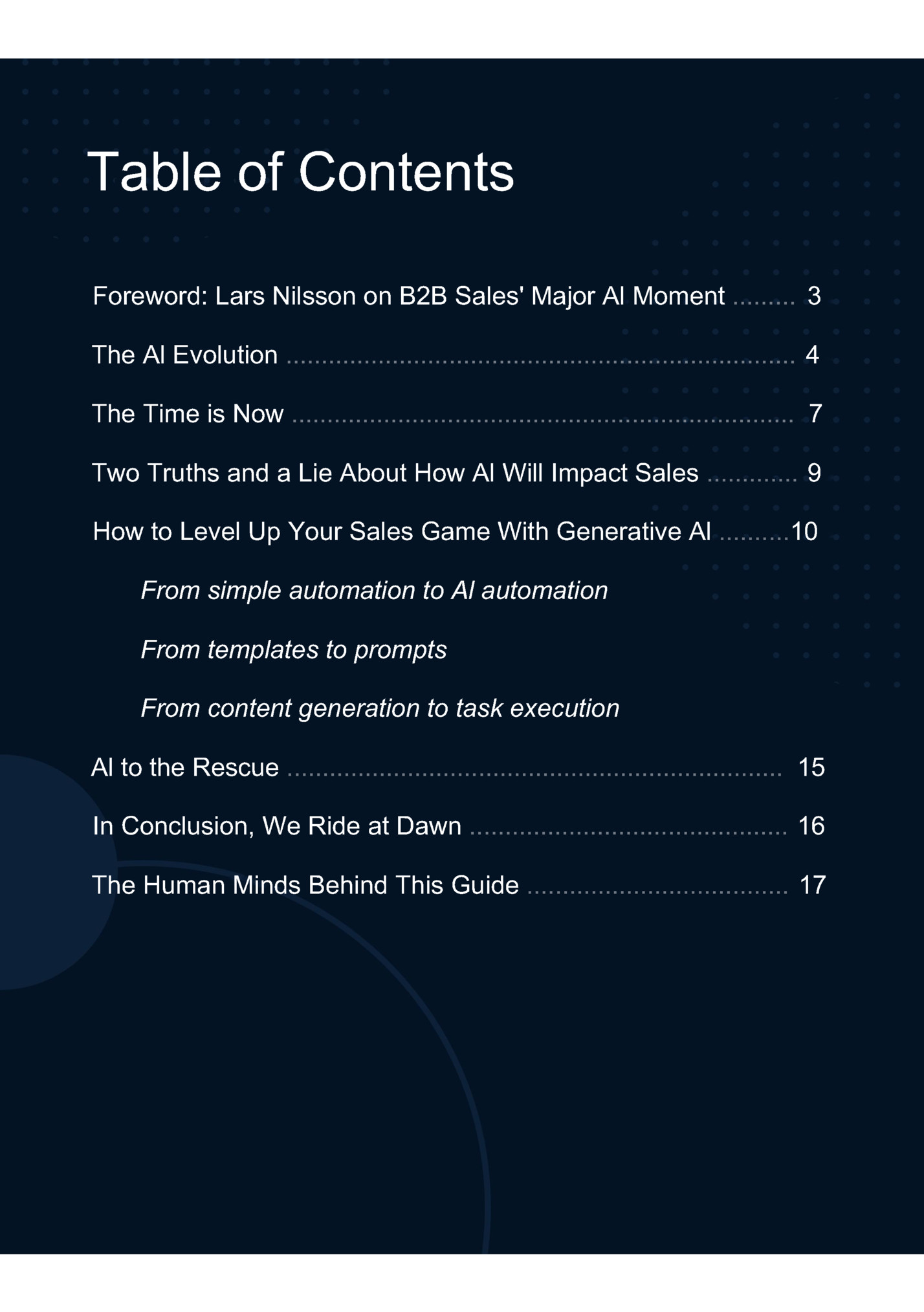 Table of Contents