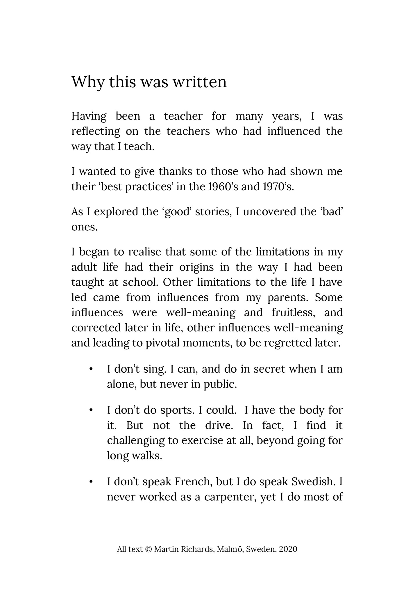 Why this was written